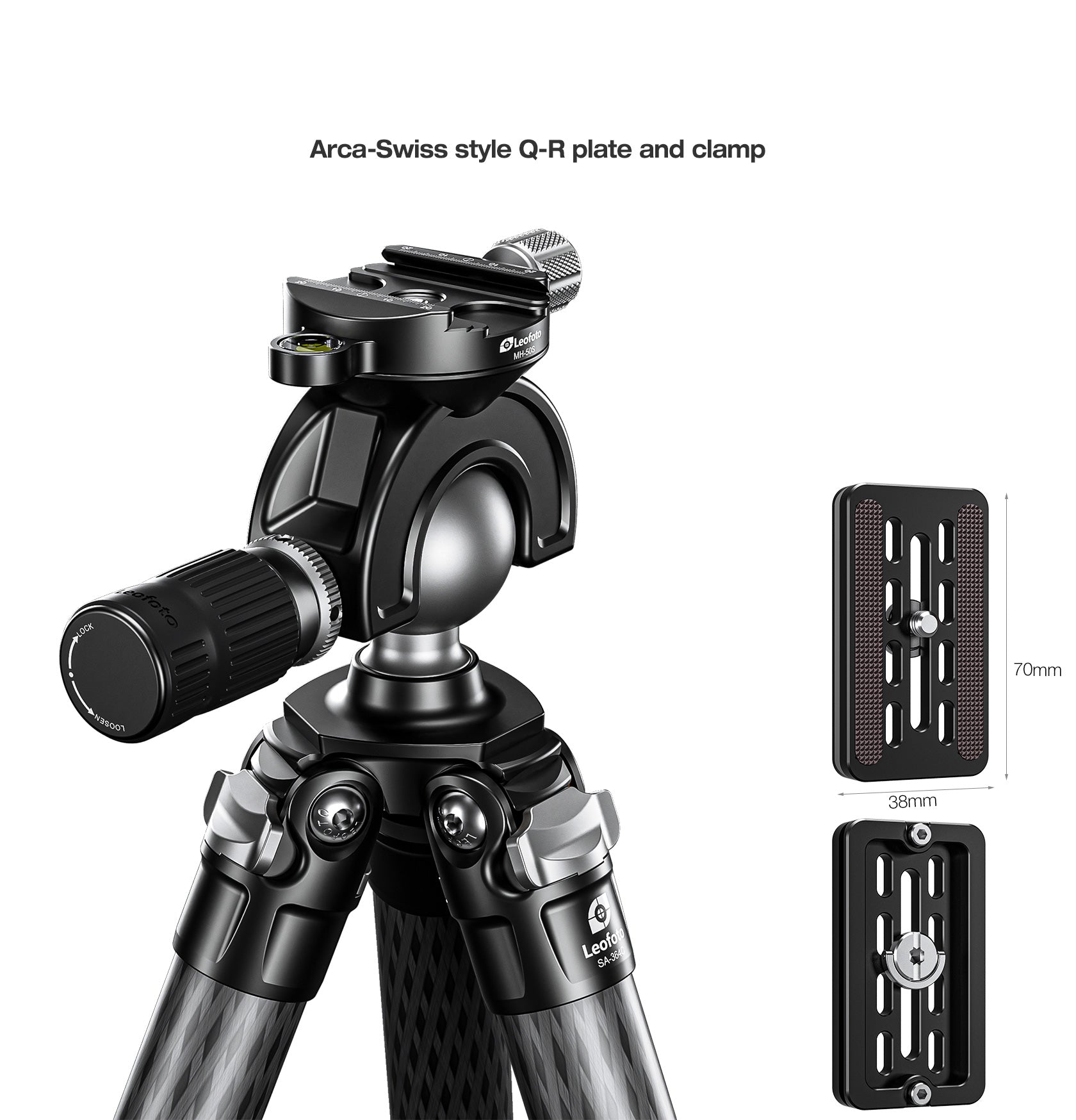"Open Box" Leofoto MH-S Full Dynamic Ball Head /w Handlebar Control | M4 and 3/8'' Mounting Sockets | Arca Compatible