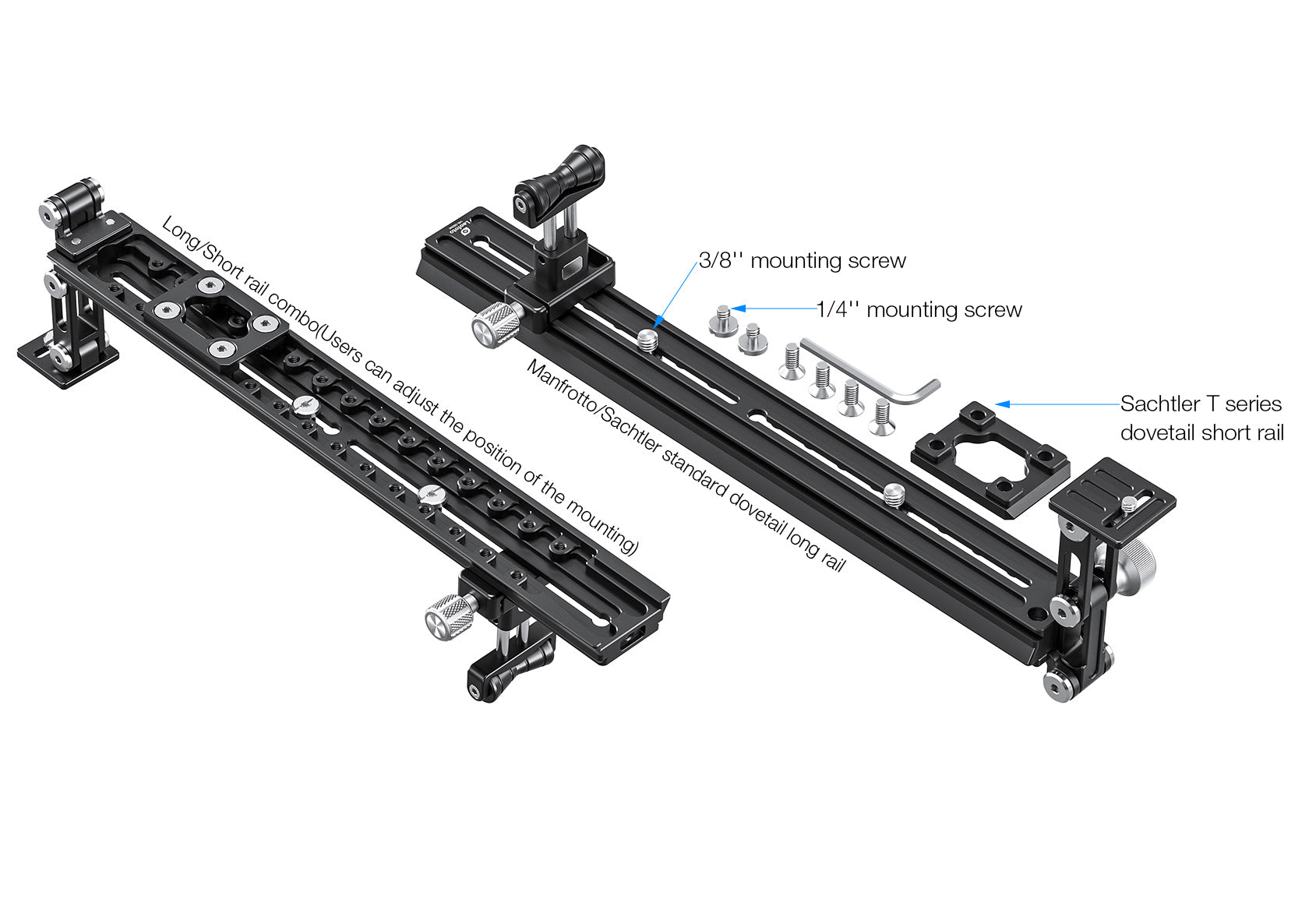 "Open Box" Leofoto VR-380Kit Updated 380mm Dual Pivot Long Lens Support for Manfrotto/ Sachtler Tripod Head