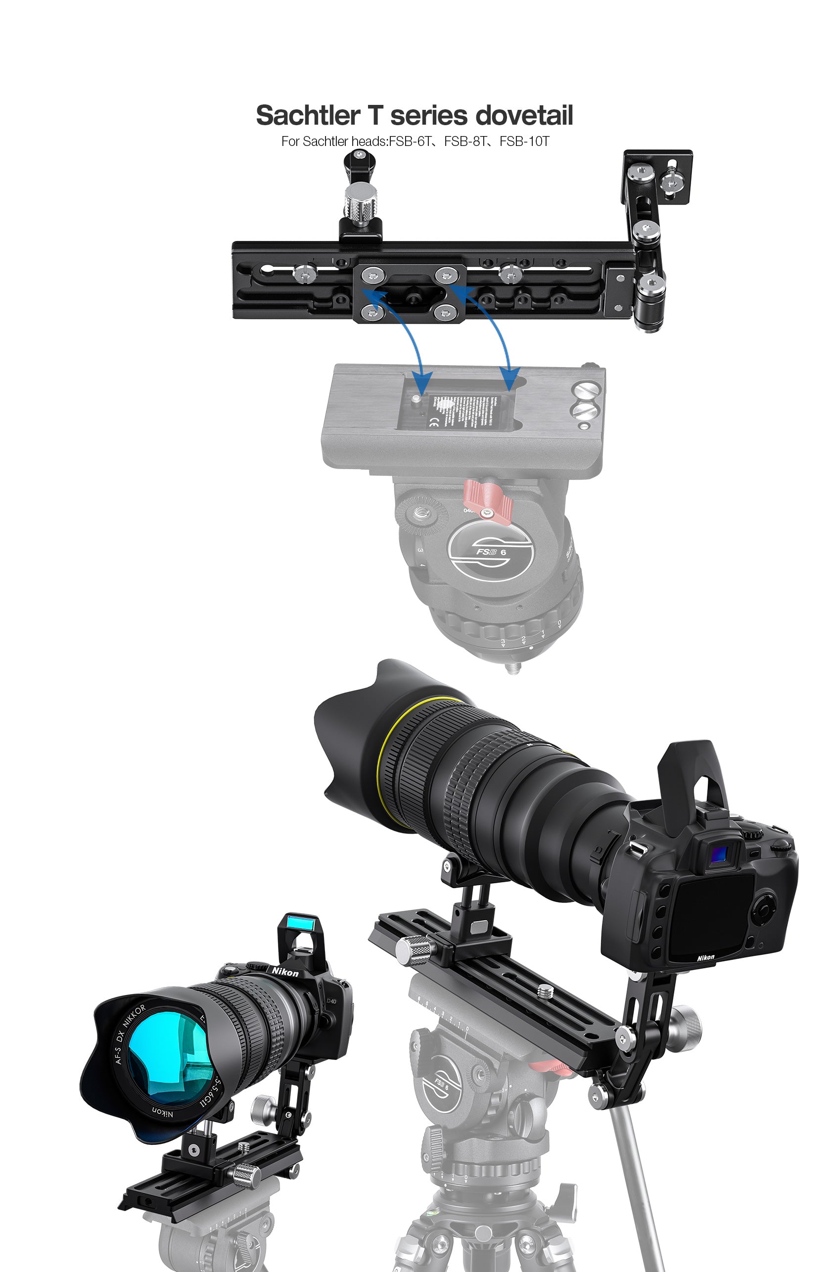 "Open Box" Leofoto VR-220Kit Updated 220mm Dual Pivot Long Lens Support for Manfrotto/ Sachtler Tripod Head
