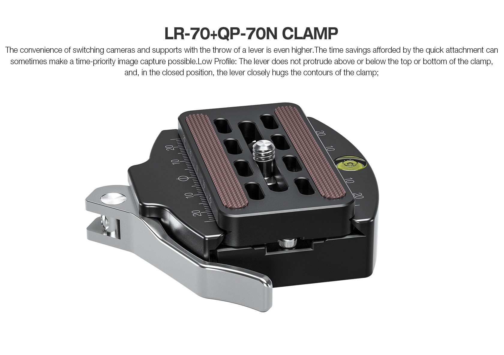 Leofoto LR-70 Lever Release Clamp with QP-70N QR Plate
