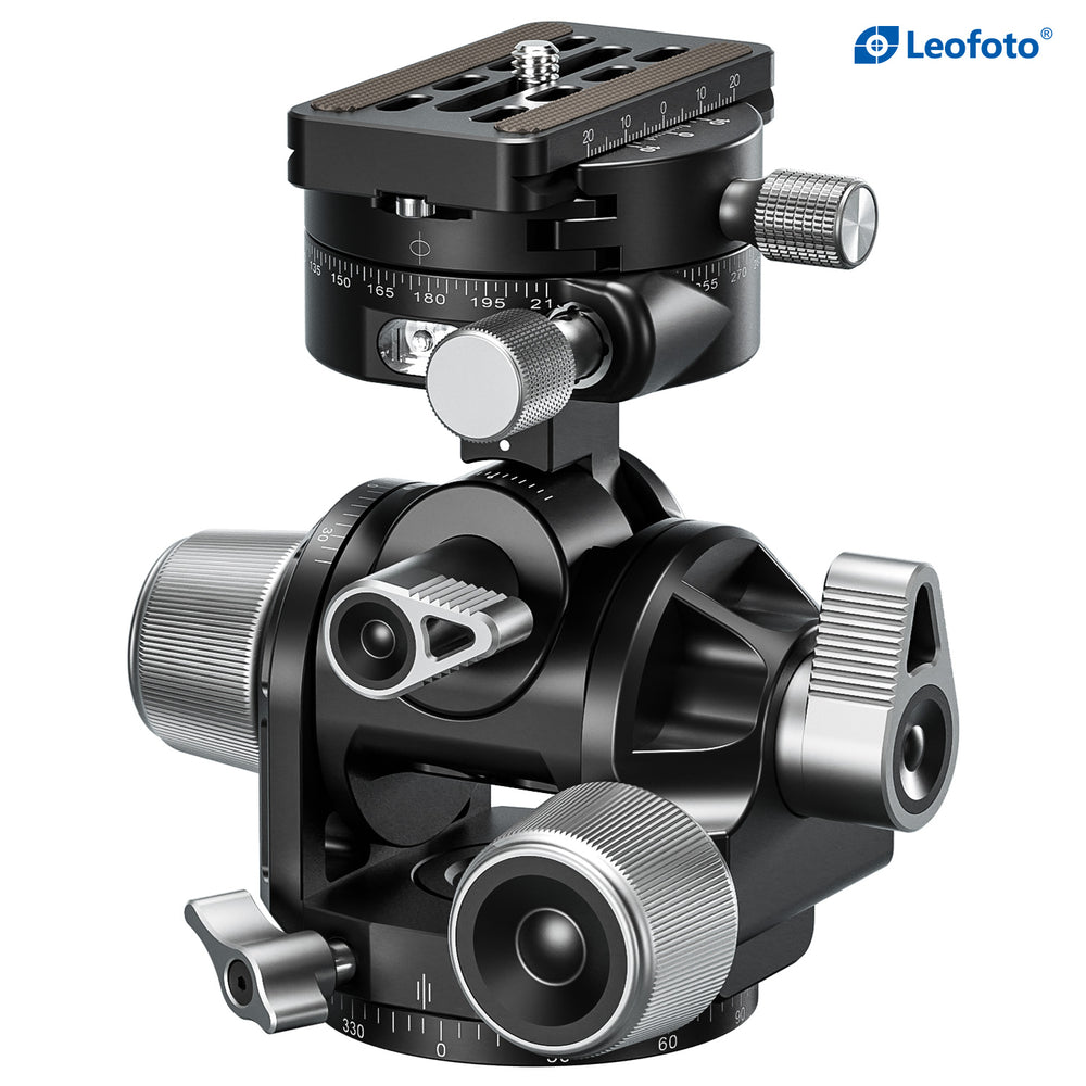 Leofoto G4 Pro Four Way Geared Head with Geared Panning Adapter | Arca