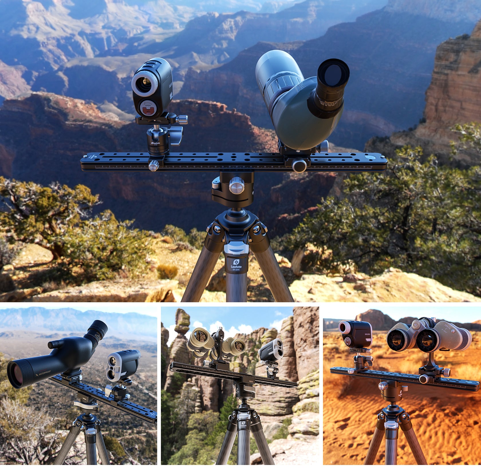 Leofoto FDM-04 Binocular Rangefinder Rail Kit | Length: 450mm