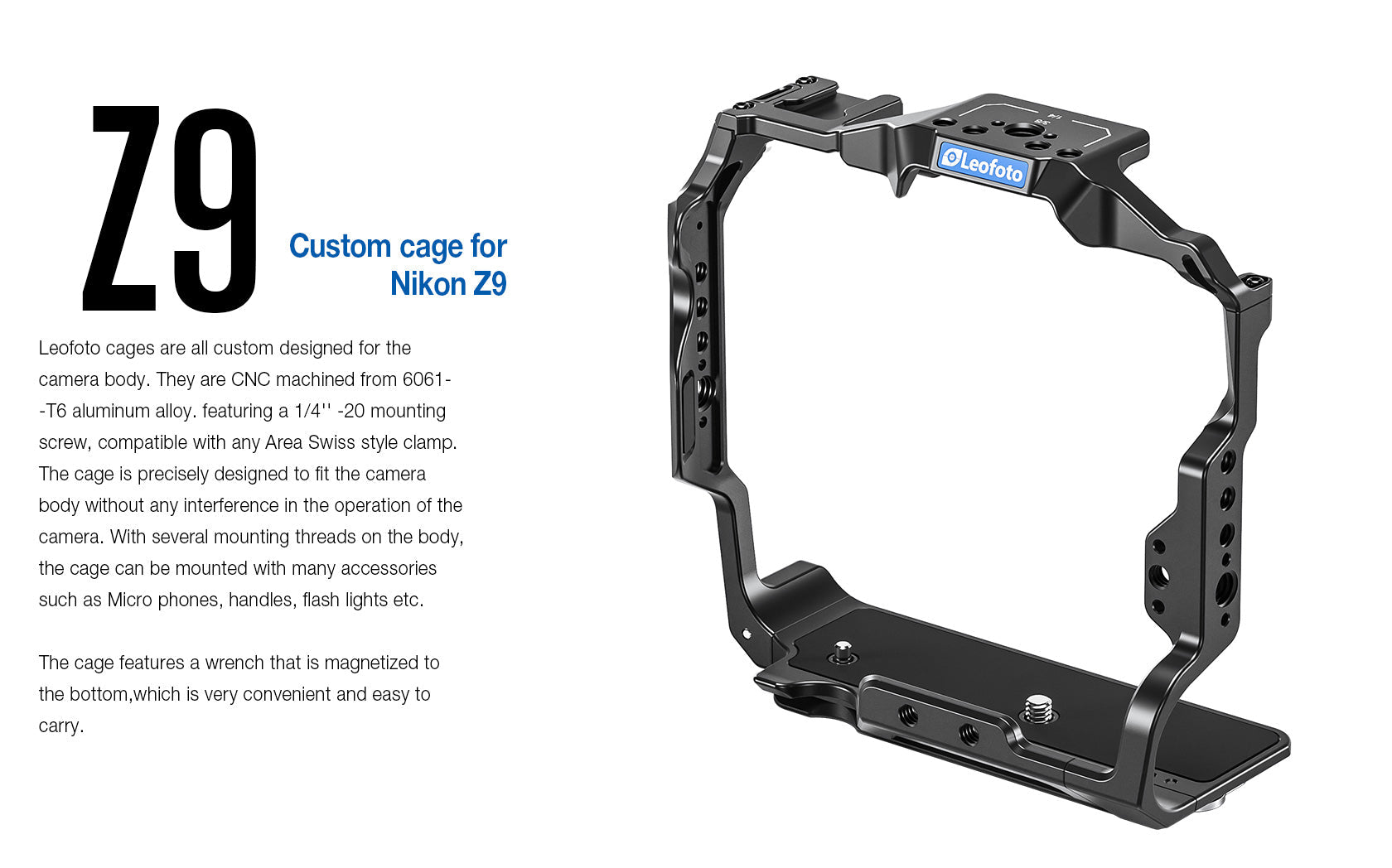 "Open Box" Leofoto Z9 Camera Cage for Nikon Z9 Camera