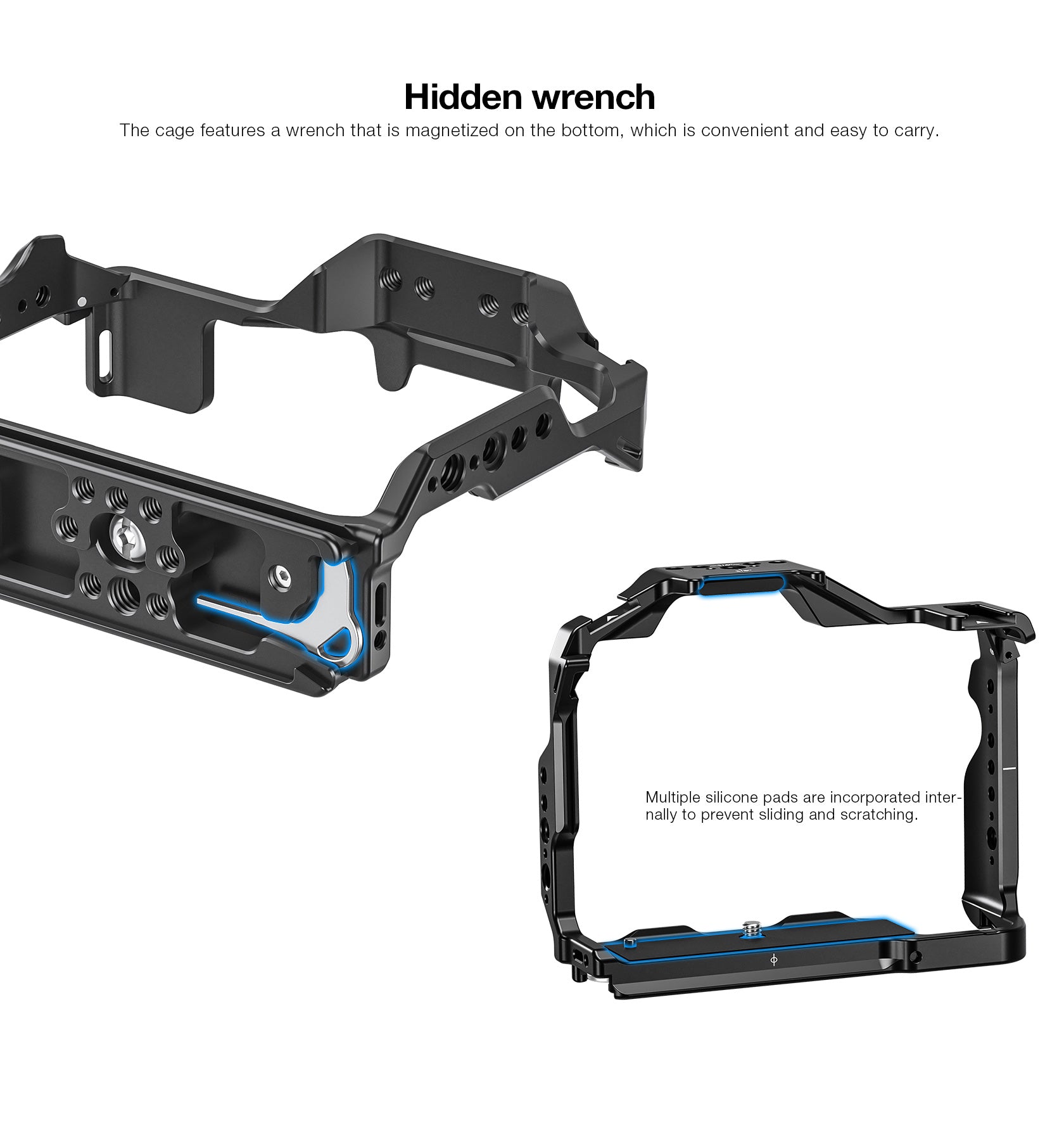 Gabbia In Alluminio Per Nikon Z8 – Cage Rig Con Attacchi 1/4", 3/8", NATO E Slitta Fredda Per Video E Stabilizzazione