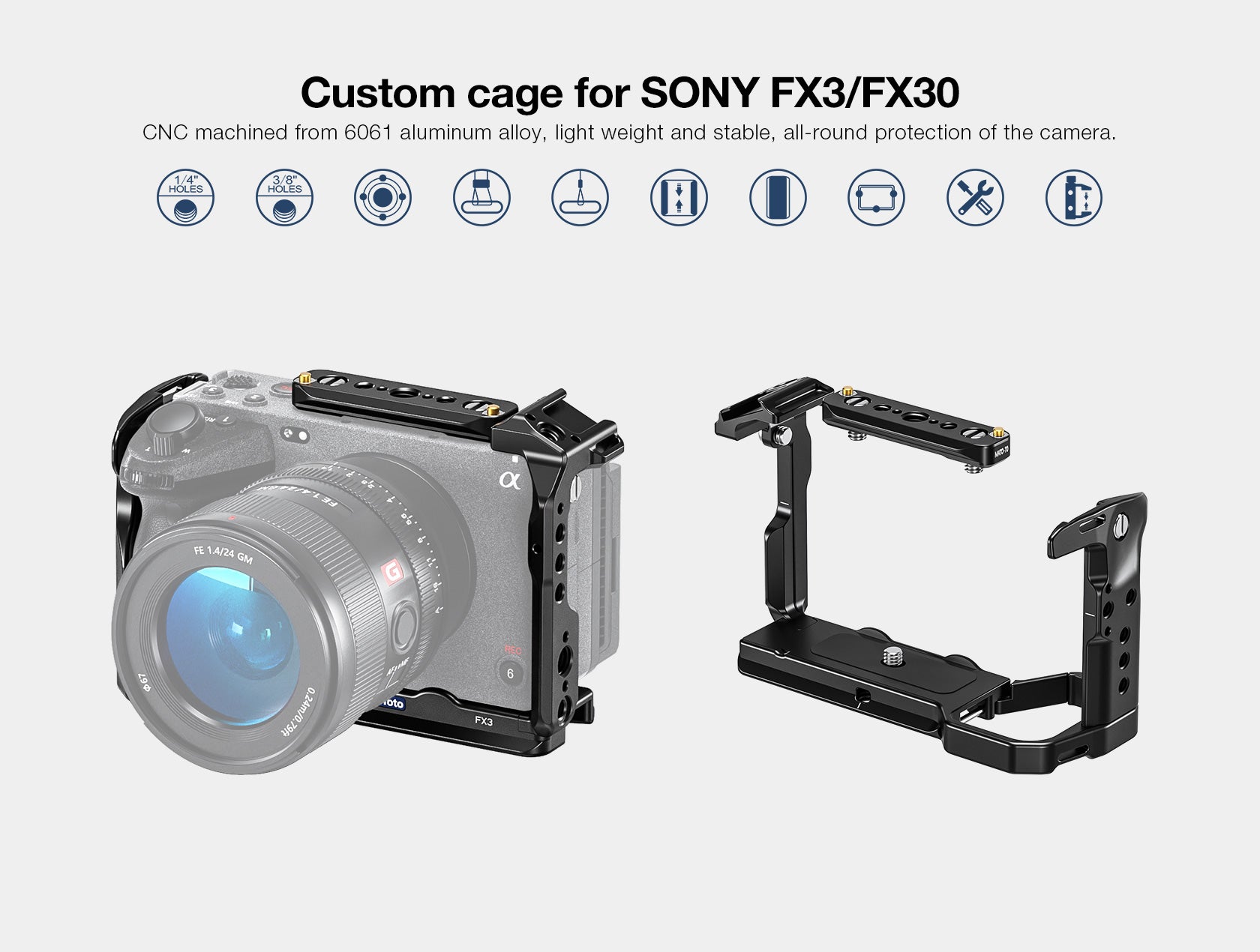 Leofoto FX3 Camera Cage for Sony FX3/FX30