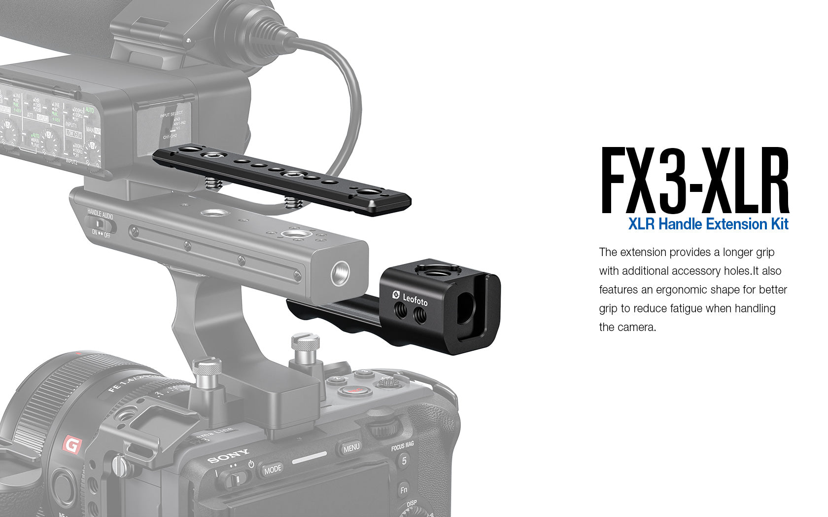 Leofoto FX3-XLR Handle Extension for SONY FX3 XLR Handle