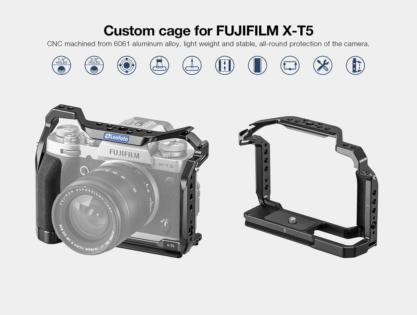 Leofoto X-T5 Camera Cage for Fujifilm X-T5