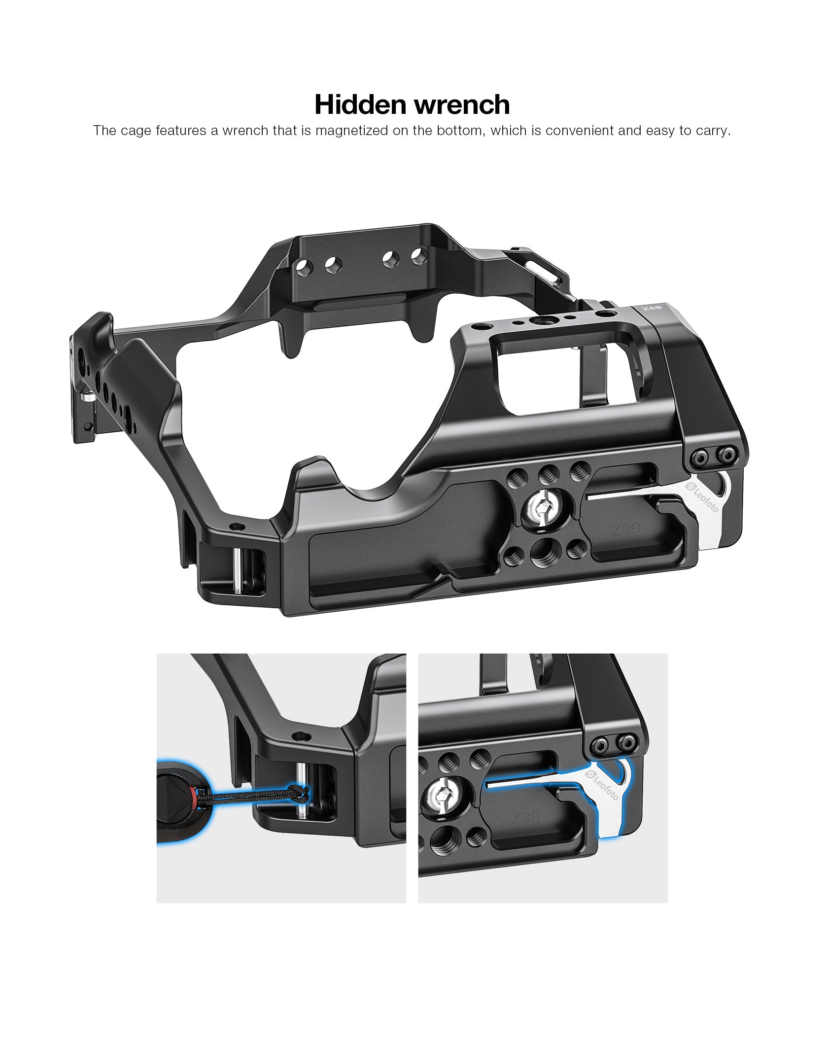 Leofoto Z8B Camera Cage for Nikon Z8 MB-N12 Battery Grip