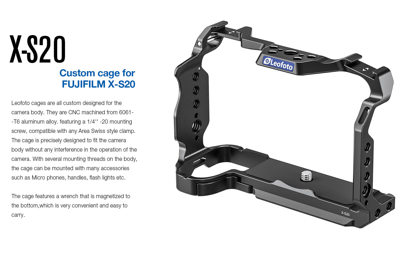 Leofoto X-S20 Camera Cage for Fujifilm X-S20