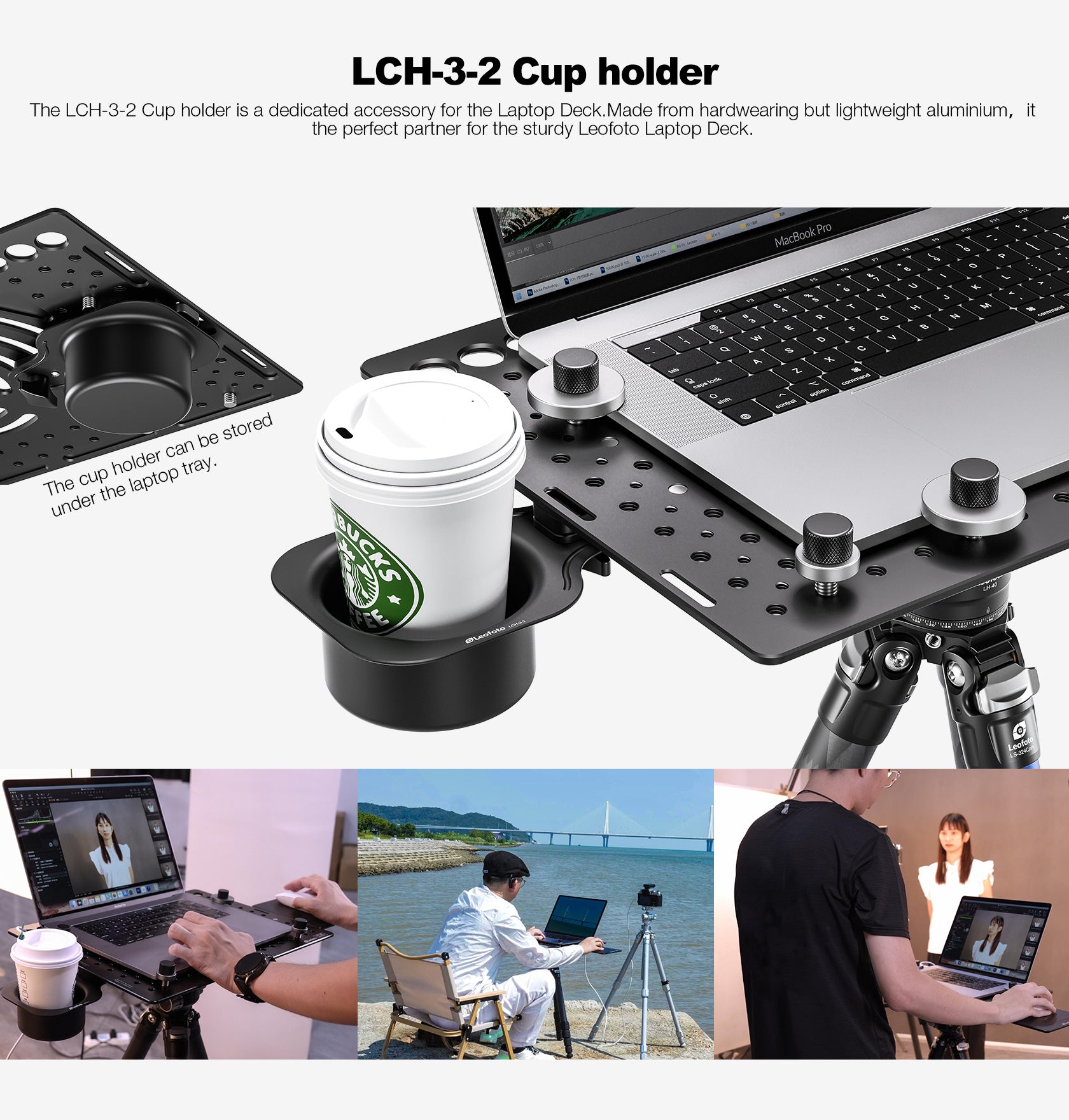 Leofoto LCH-3/LCH-3S Ultimate Laptop Tray (Tray Only) | 1/4