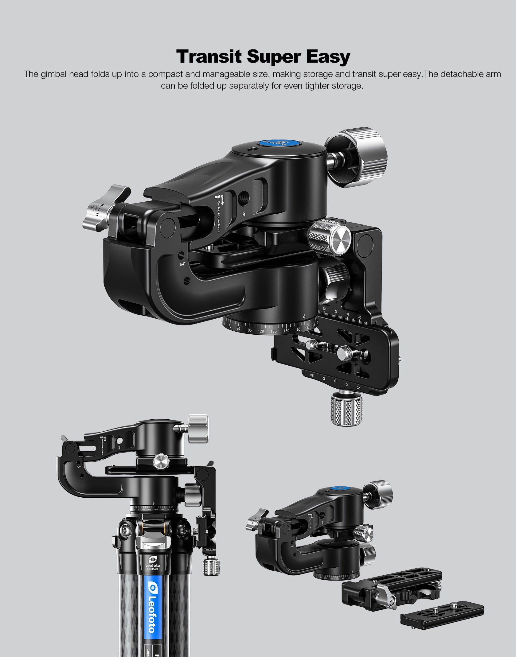 "Open Box" Leofoto PG-2 Folding Gimbal Head