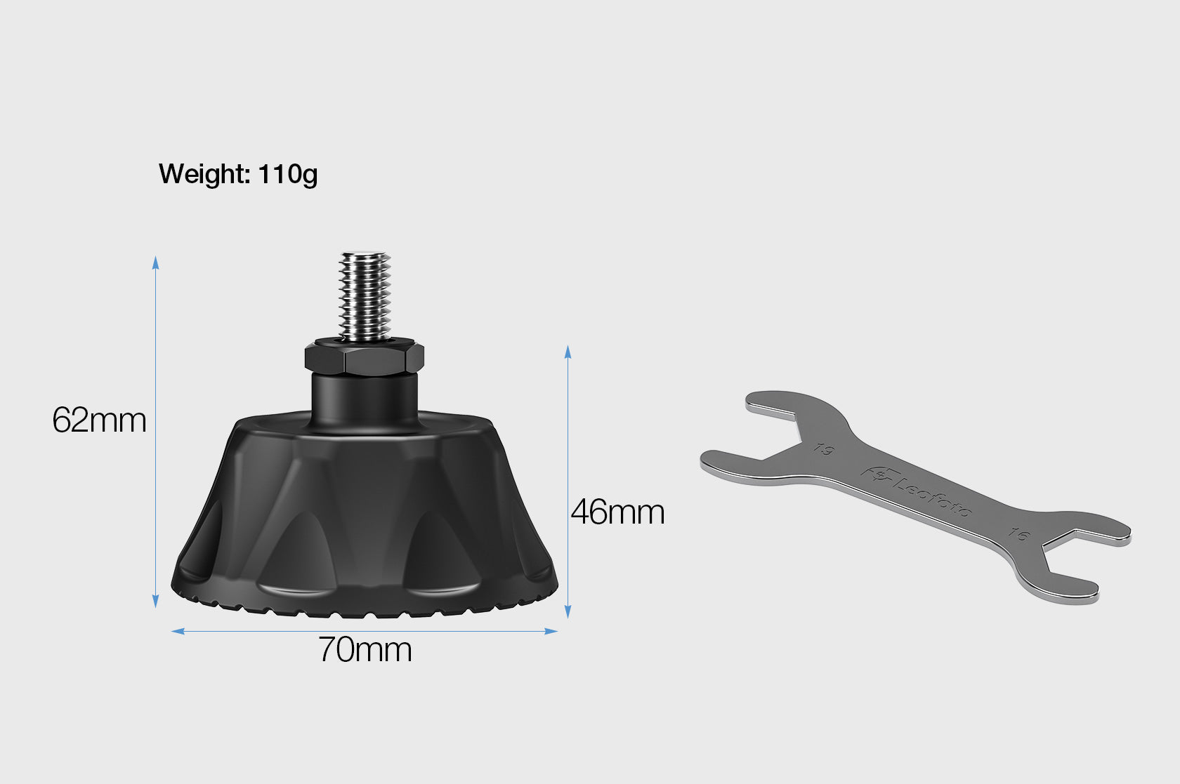 Leofoto SC-70 Monopod Replacement Foot | Large Cup | 3/8