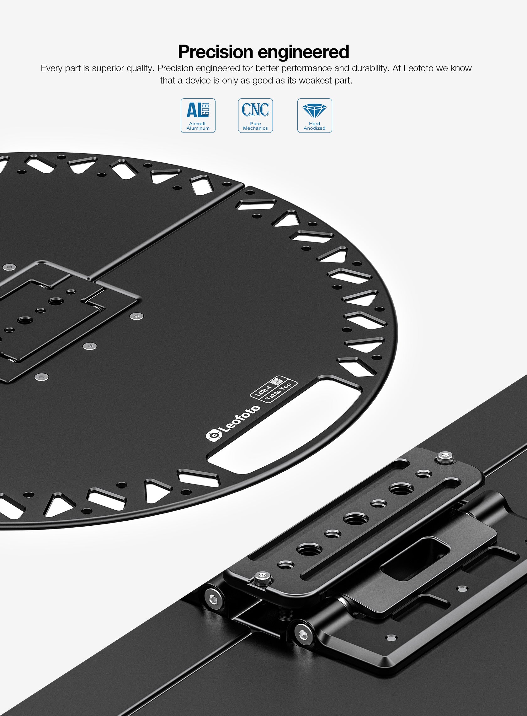 Leofoto LCH-4 Multi-Functional Folding Tray | Arca, 1/4", 3/8" Compatible