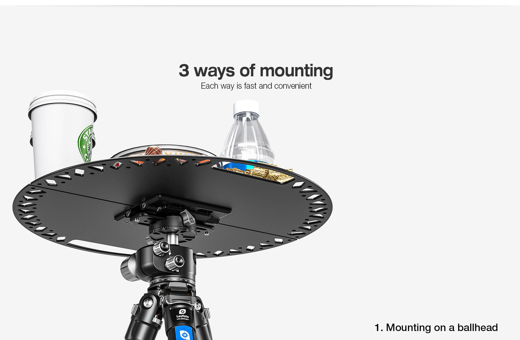 Leofoto LCH-4 Multi-Functional Folding Tray | Arca, 1/4