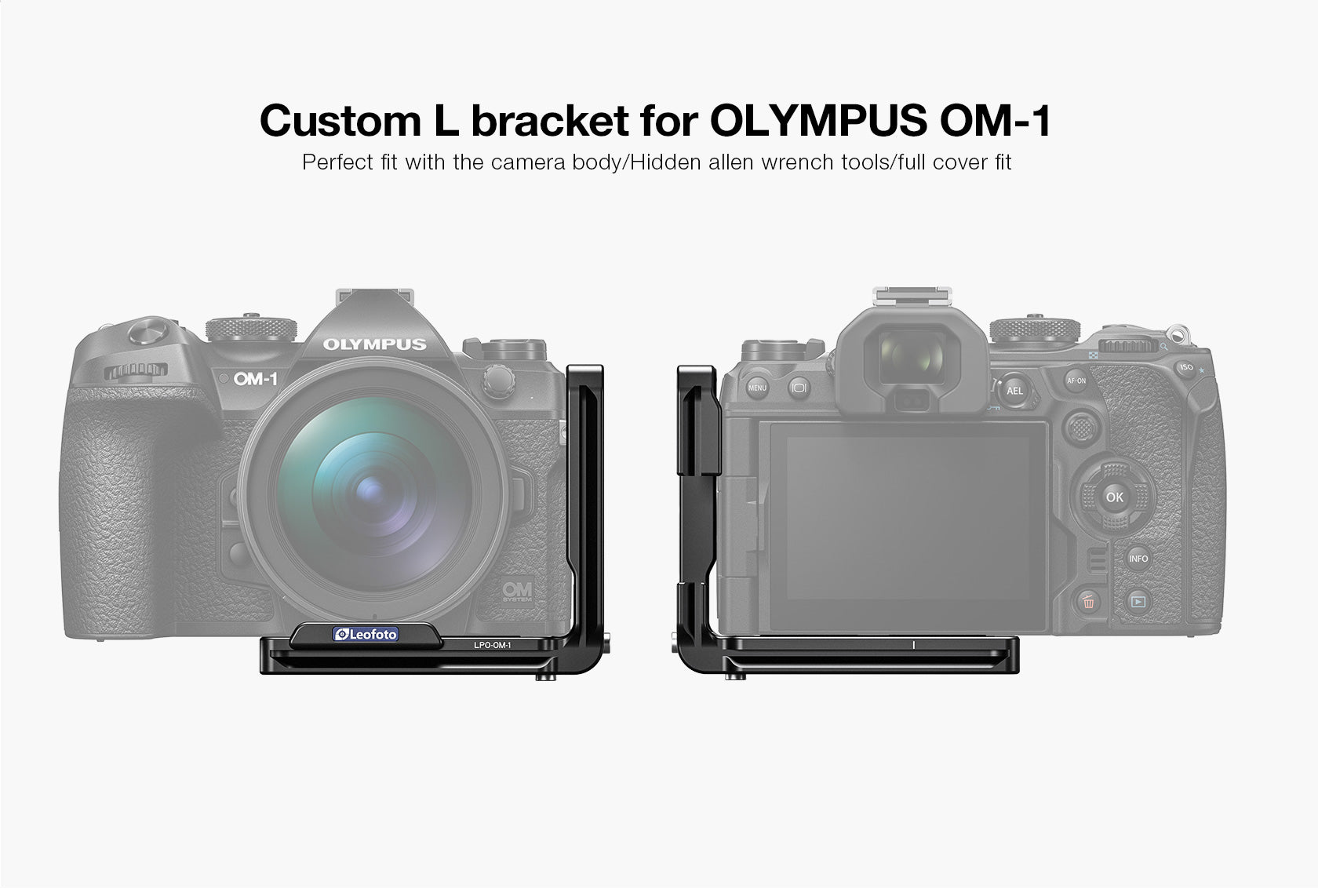 Leofoto LPO-OM-1 L Plate for Olympus OM System OM-1 | Arca Compatible
