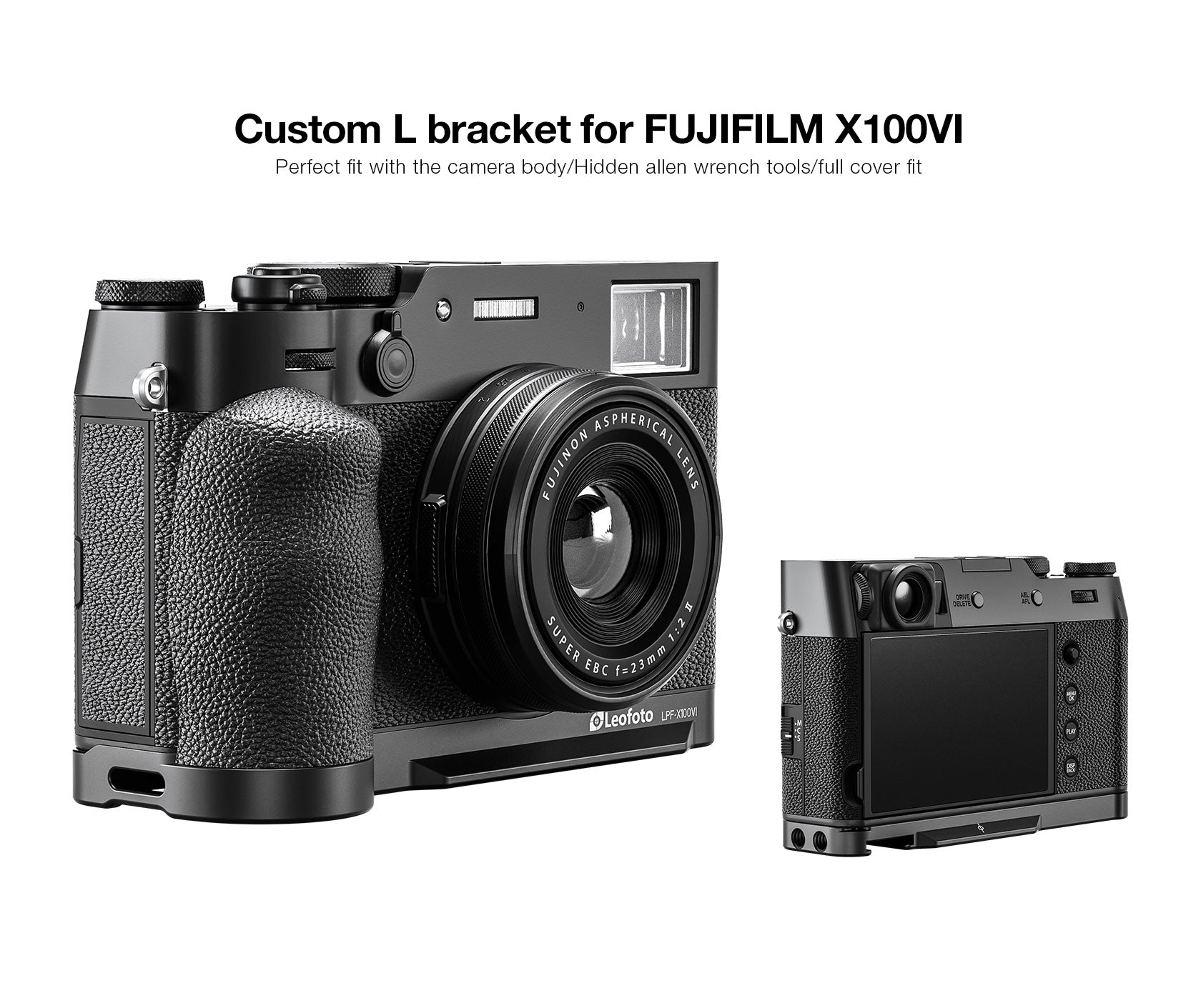 Leofoto LPF-X100VI L Plate for Fujifilm X100VI / X100V | Arca Compatible