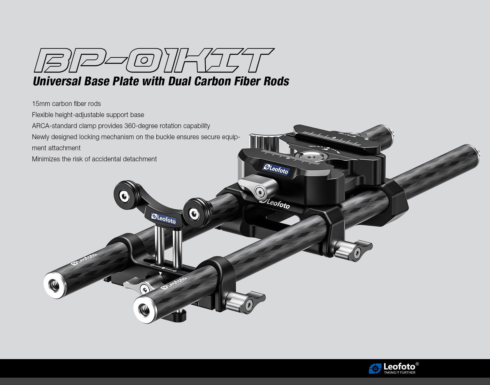 Leofoto BP-01KIT Camera Rod Rail Base Plate