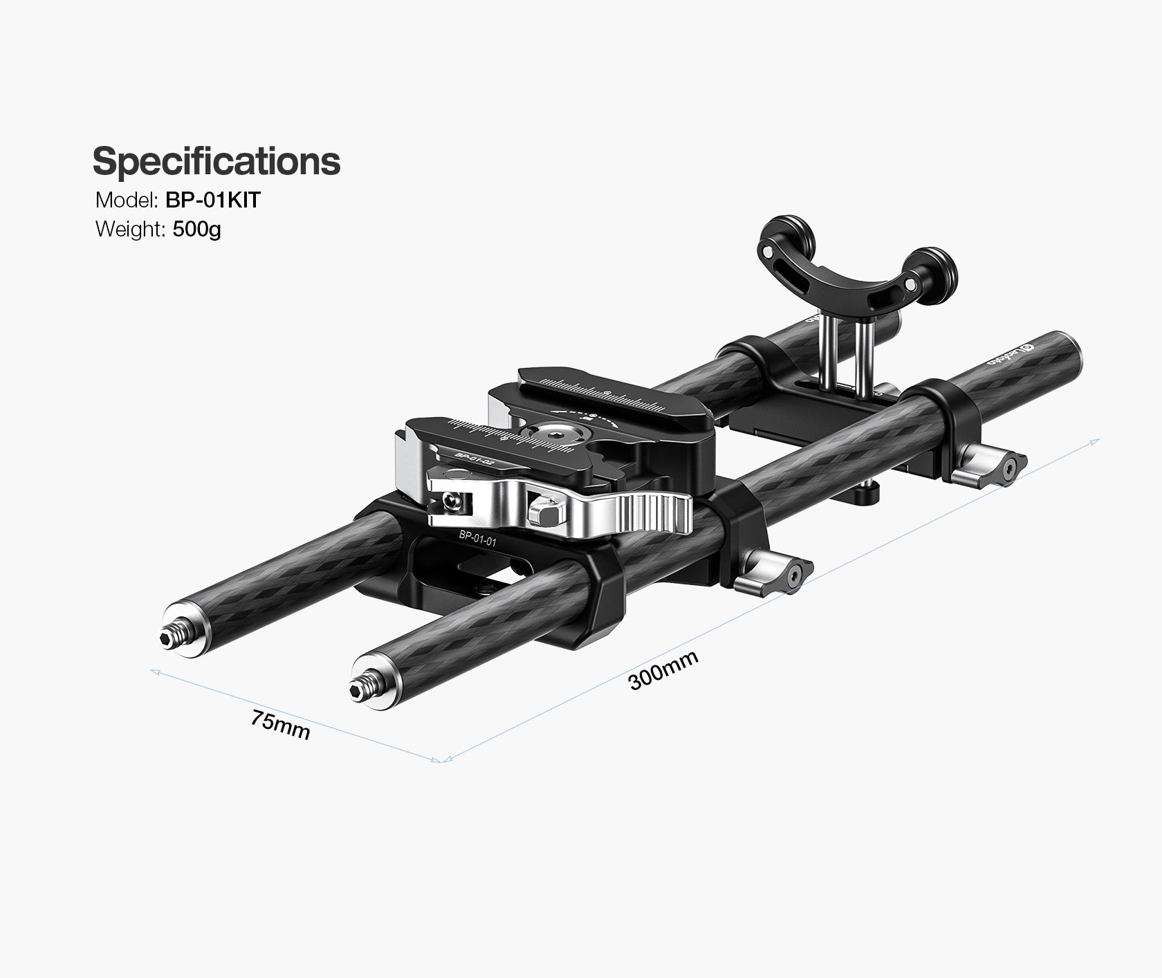 Leofoto BP-01KIT Camera Rod Rail Base Plate