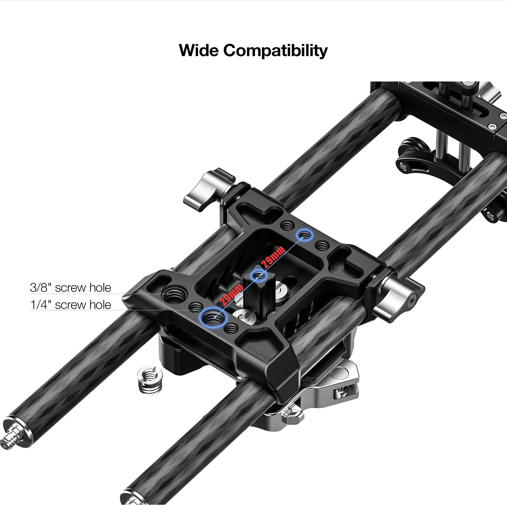 Leofoto BP-01KIT Camera Rod Rail Base Plate