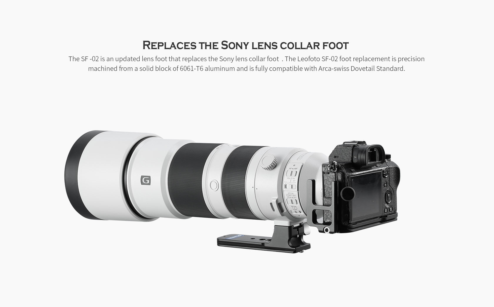 Leofoto SF-02N [Ver.2] Replacemet Lens Foot for Sony FE 200-600 F/5.6-6.3