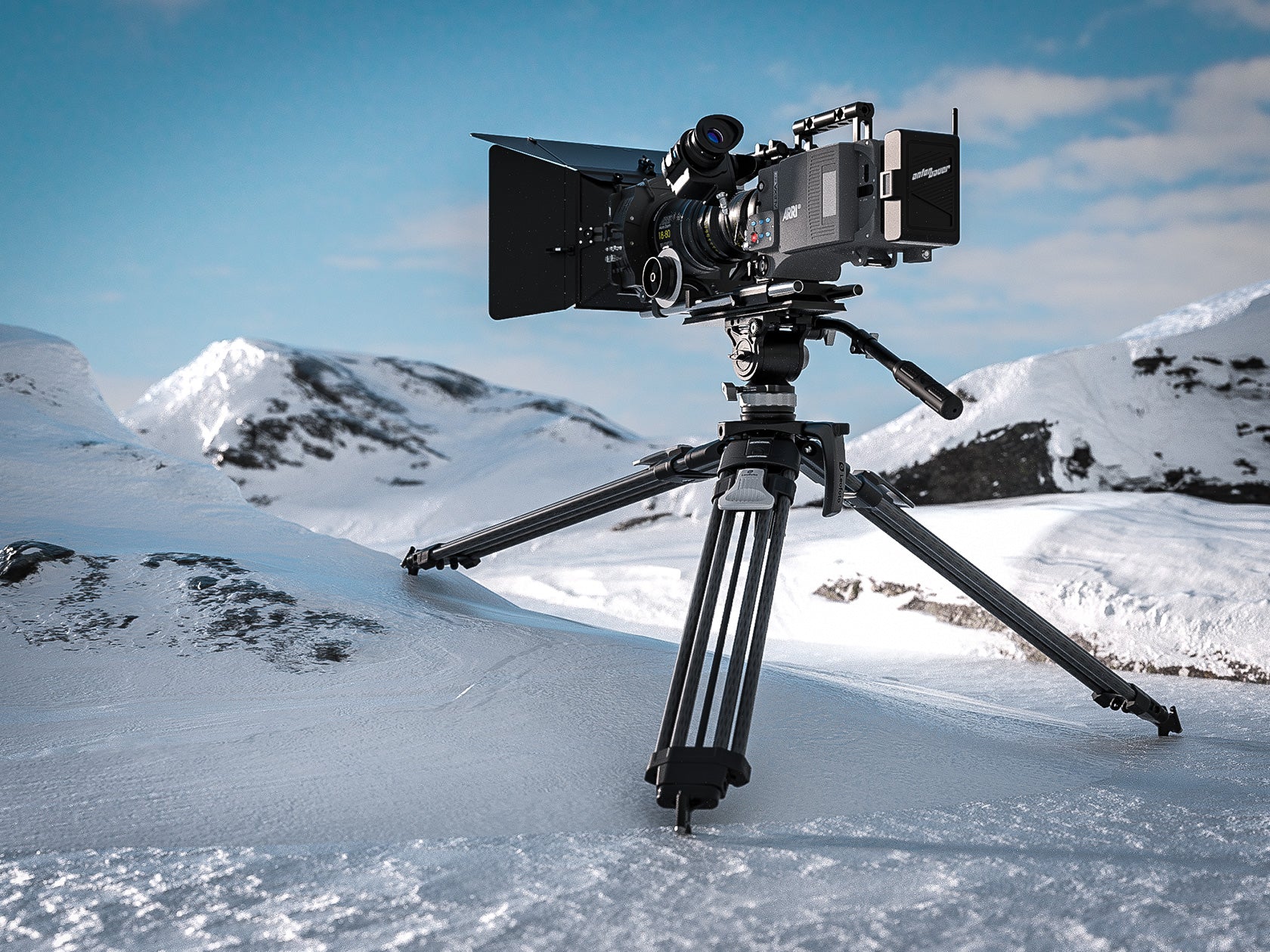 Leofoto LVF-163C+BV Video Tripod and Fluid Head Set – Flat Base 3/8
