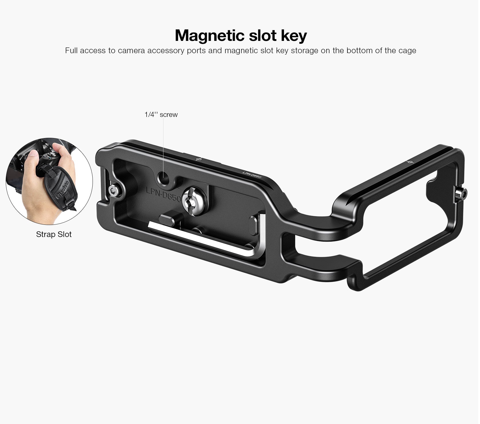 Leofoto LPN-D850 L Plate for Nikon D850 Camera Arca Compatible