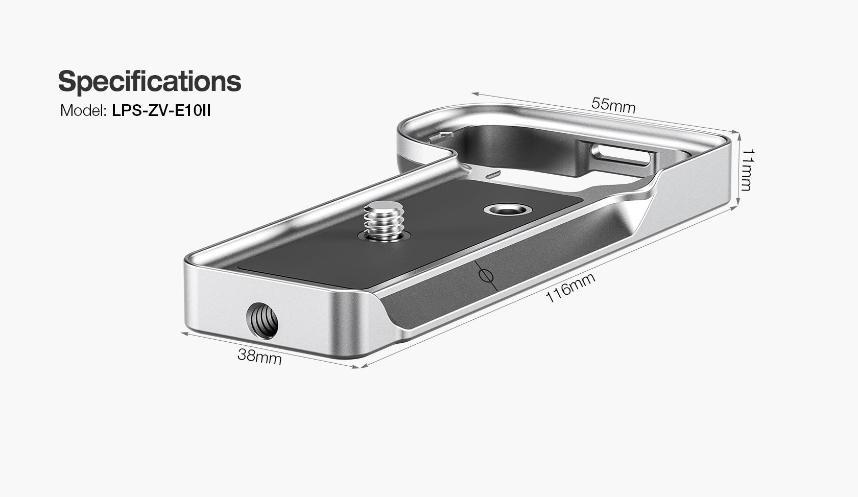 Leofoto LPS-ZV-E10II L Plate for Sony ZV-E10II | Arca Compatible (Black / Silver)