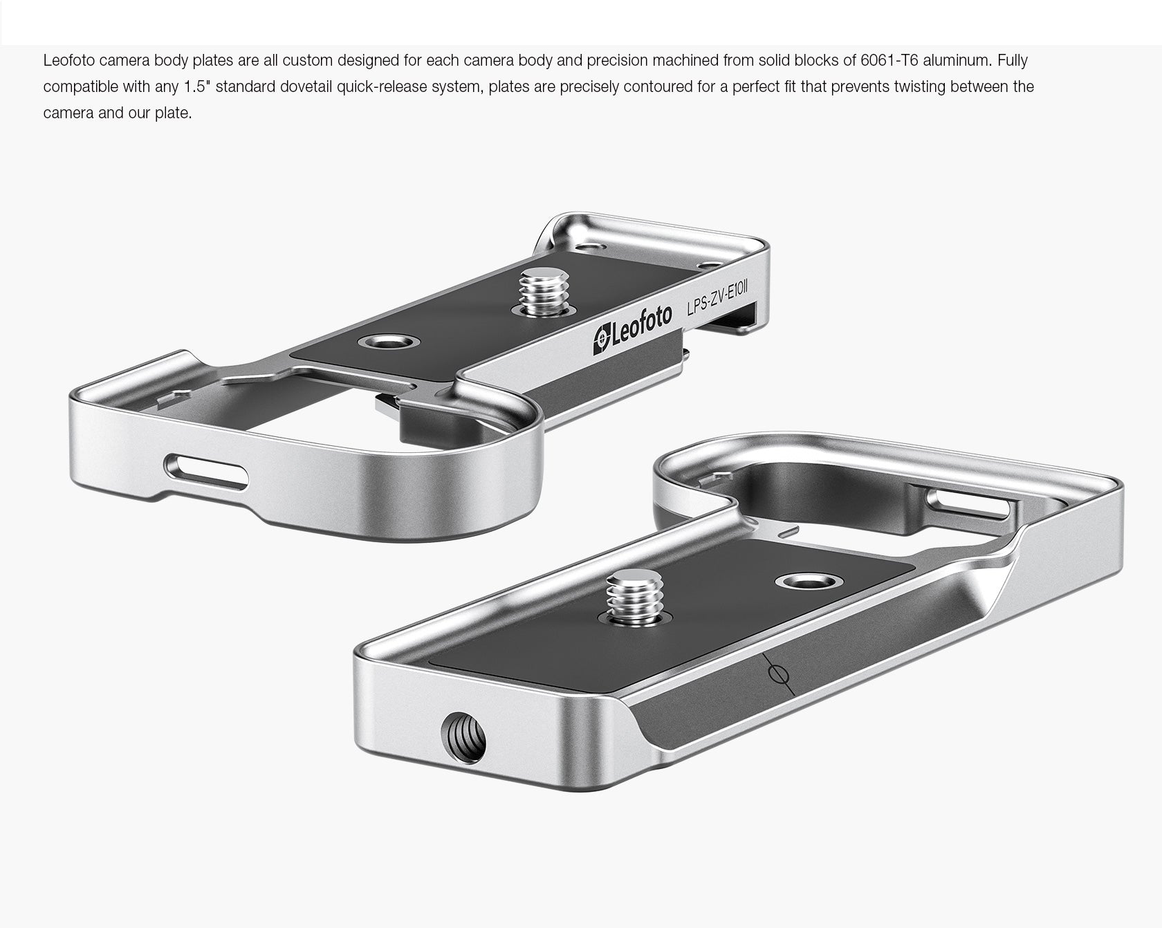 Leofoto LPS-ZV-E10II L Plate for Sony ZV-E10II | Arca Compatible (Black / Silver)