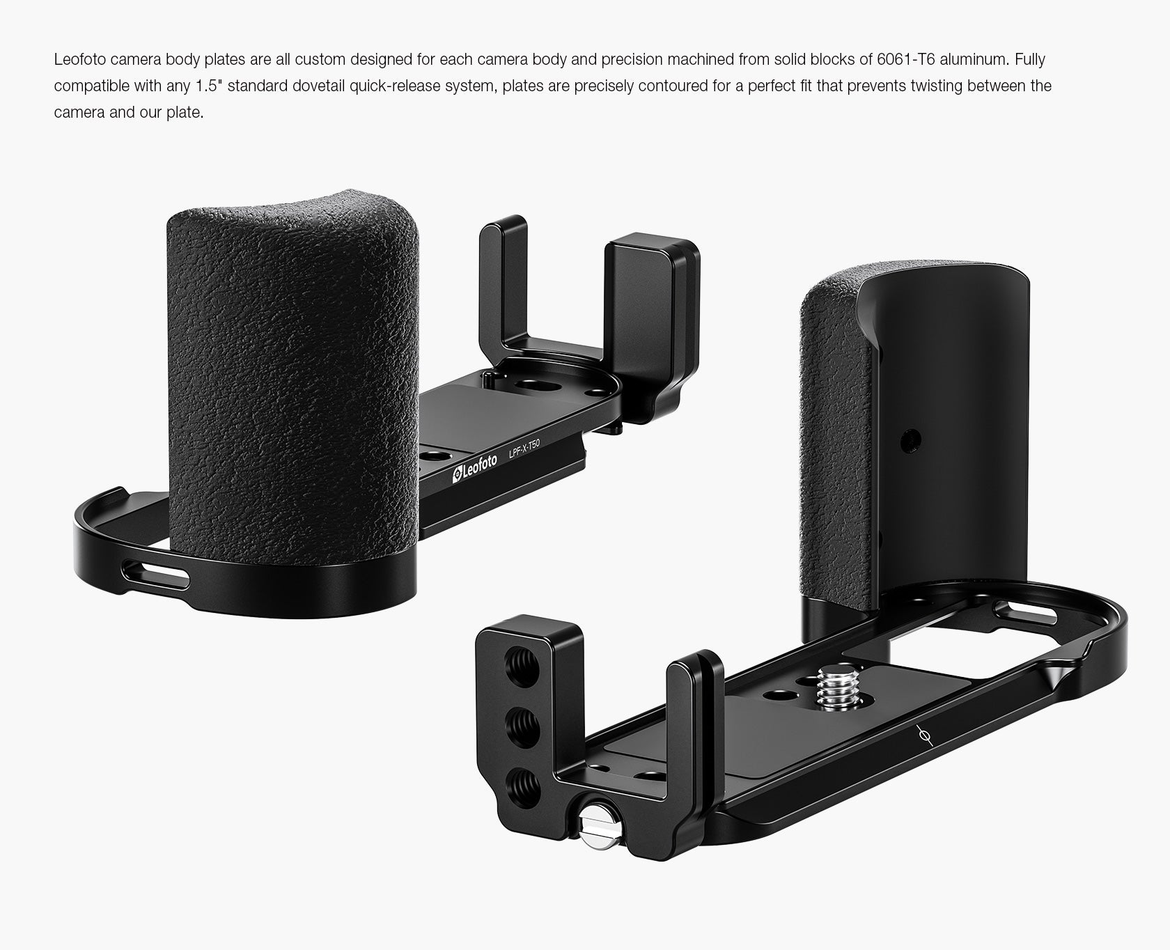 Leofoto LPF-X-T50 L Plate for Fujifilm X-T50 | Arca Compatible (Black/Silver)