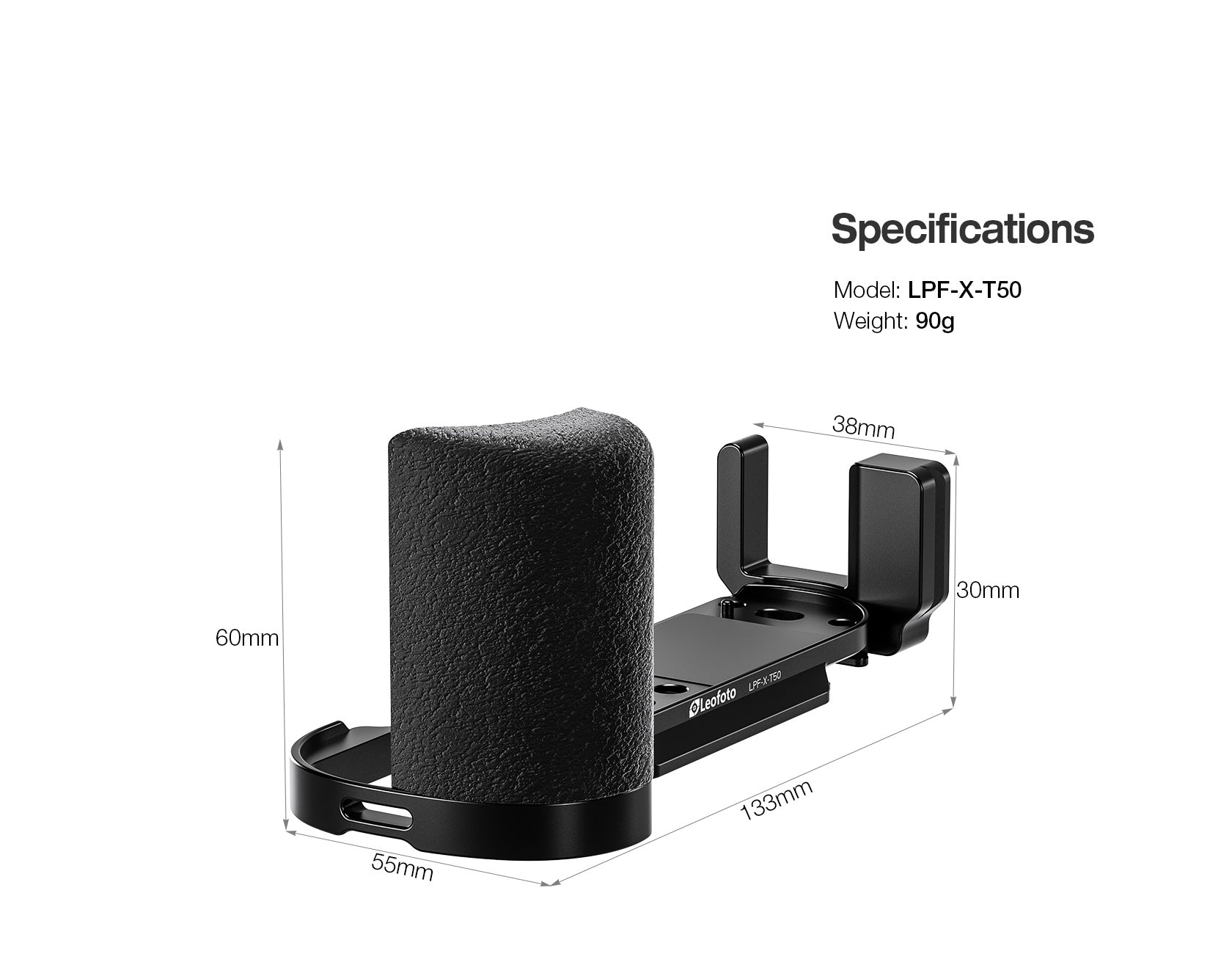 Leofoto LPF-X-T50 L Plate for Fujifilm X-T50 | Arca Compatible (Black/Silver)