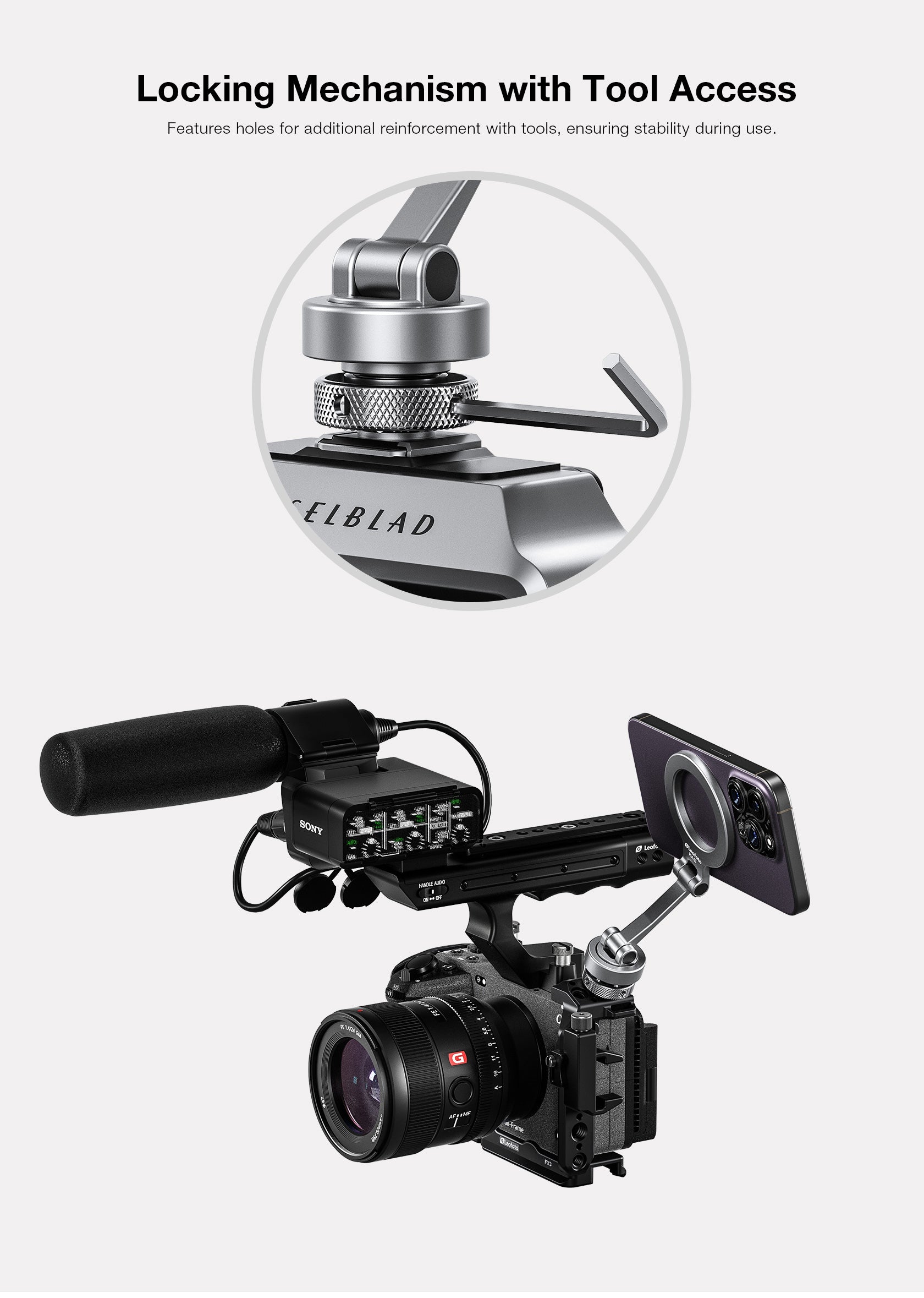 Leofoto PM-03 Magnetic Phone Mount with Cold Shoe