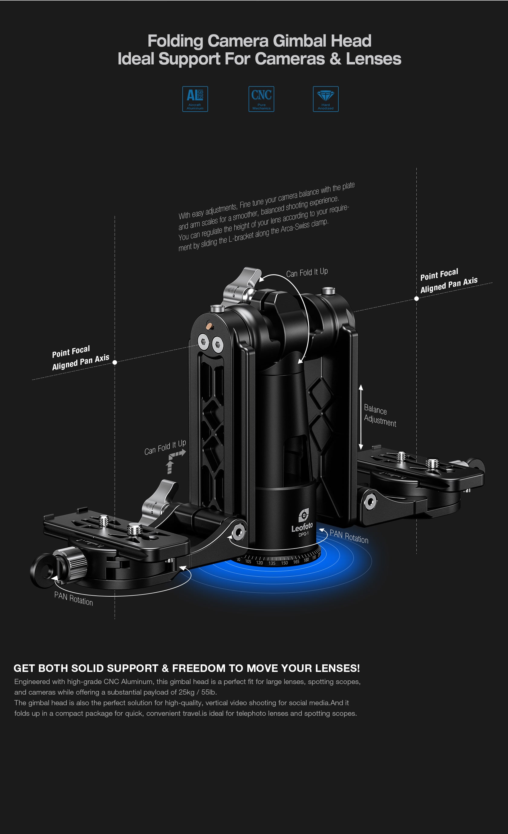 Leofoto DPG-1 Dual-Camera Gimbal Head