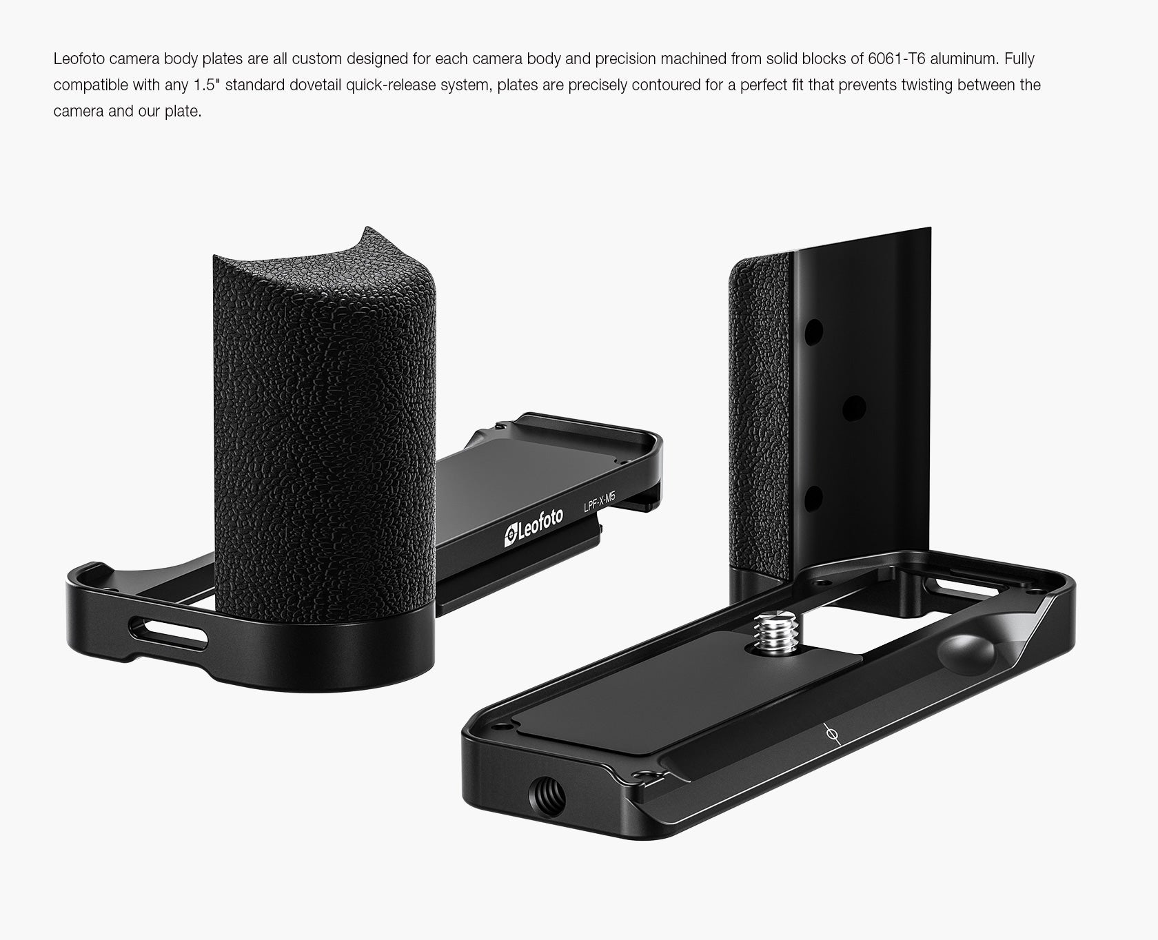 Leofoto LPF-X-M5 L Plate for Fujifilm X-M5 | Arca Compatible (Black/Si