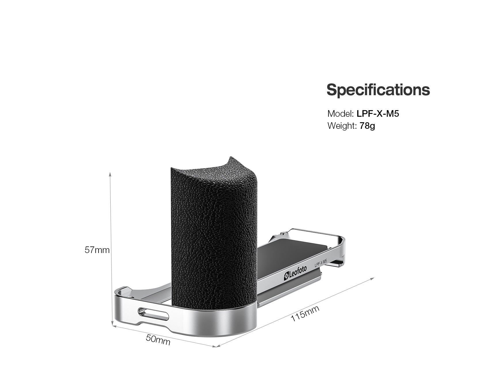 Leofoto LPF-X-M5 L Plate for Fujifilm X-M5 | Arca Compatible (Black/Si