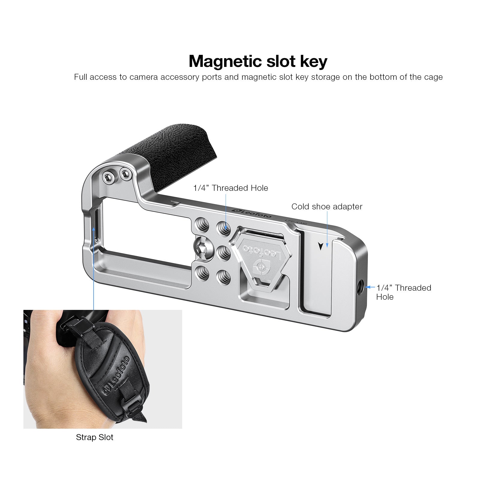 Leofoto LPF-X-M5 L Plate for Fujifilm X-M5 | Arca Compatible (Black/Si