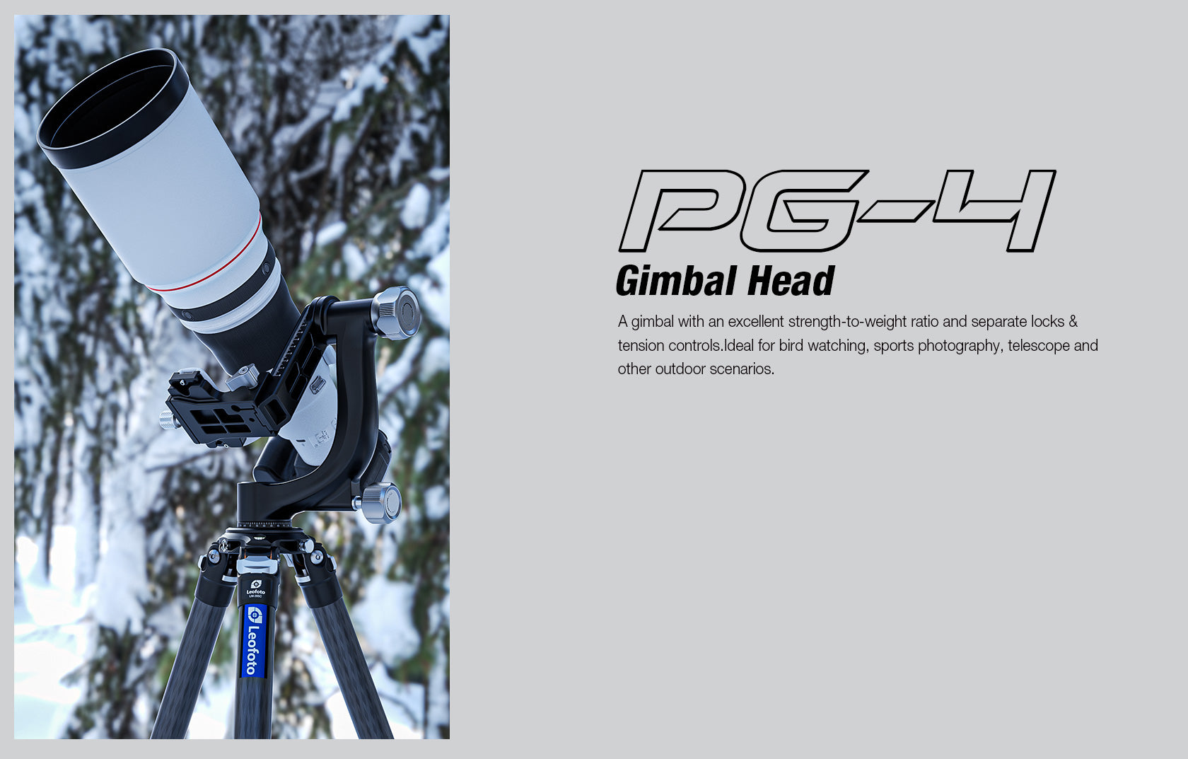 Leofoto PG-4 Heavy-Duty Gimbal Tripod Head