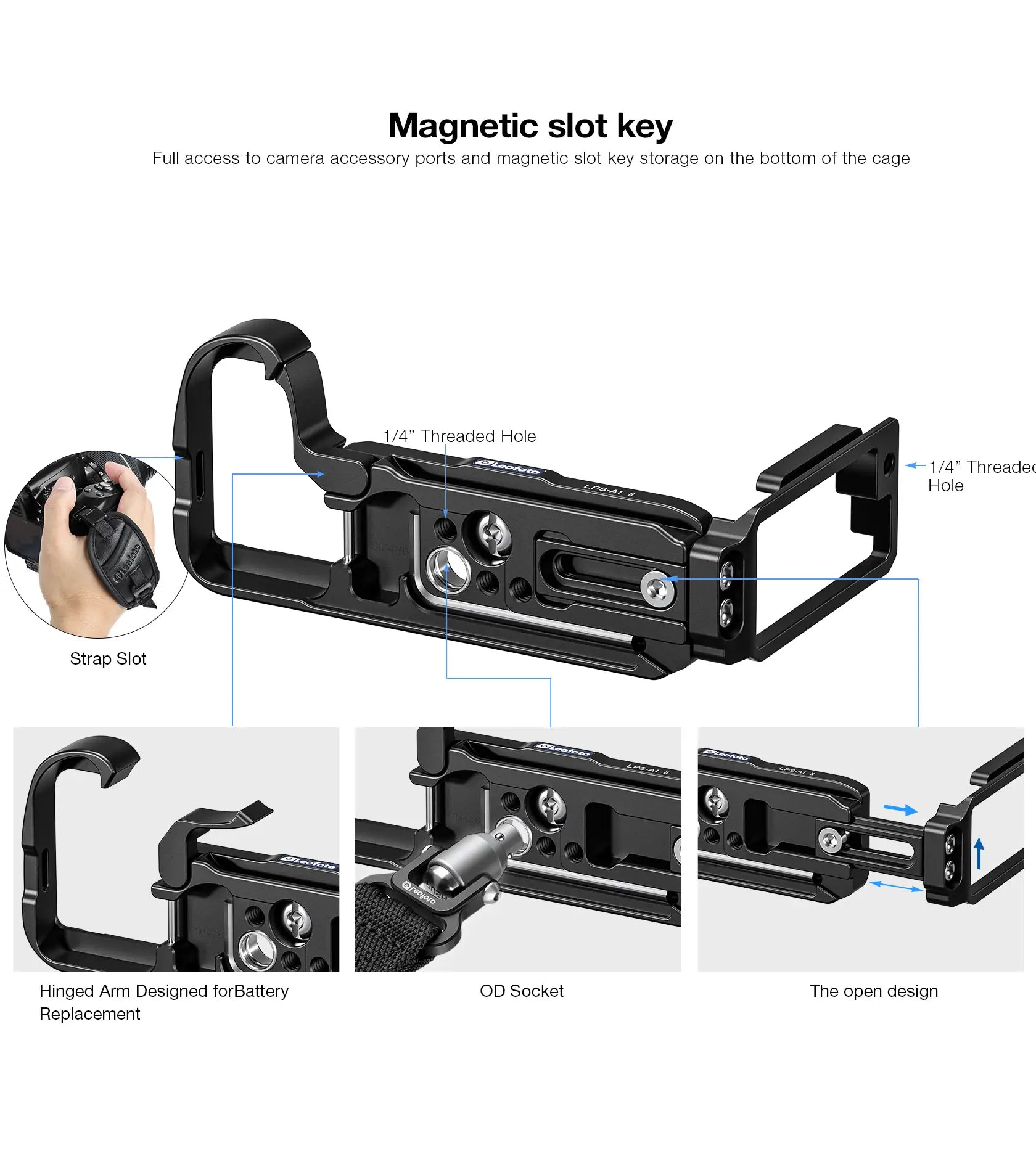 Leofoto LPS-A1 II L Plate for Sony A1 II Camera | Arca Compatible