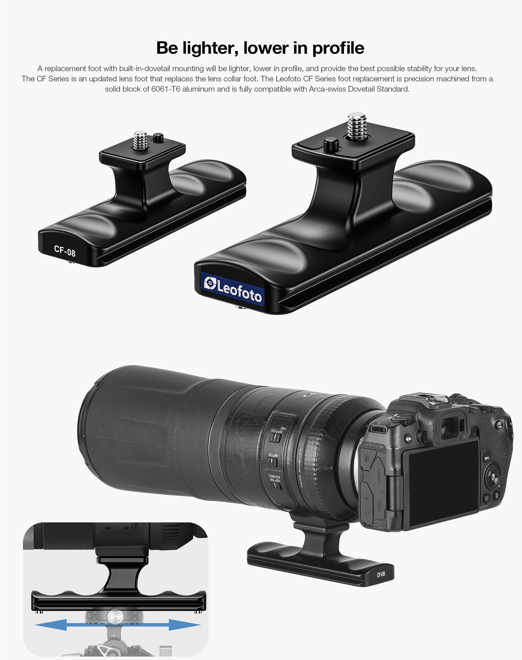 Leofoto CF-08 Replacement Foot for Canon RF800mm F11 IS STM