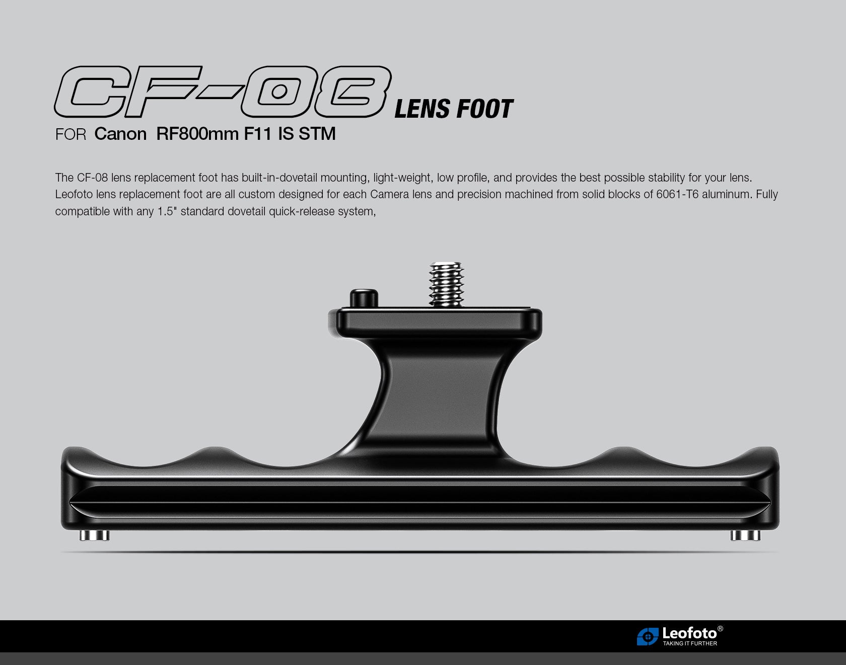 Leofoto CF-08 Replacement Foot for Canon RF800mm F11 IS STM