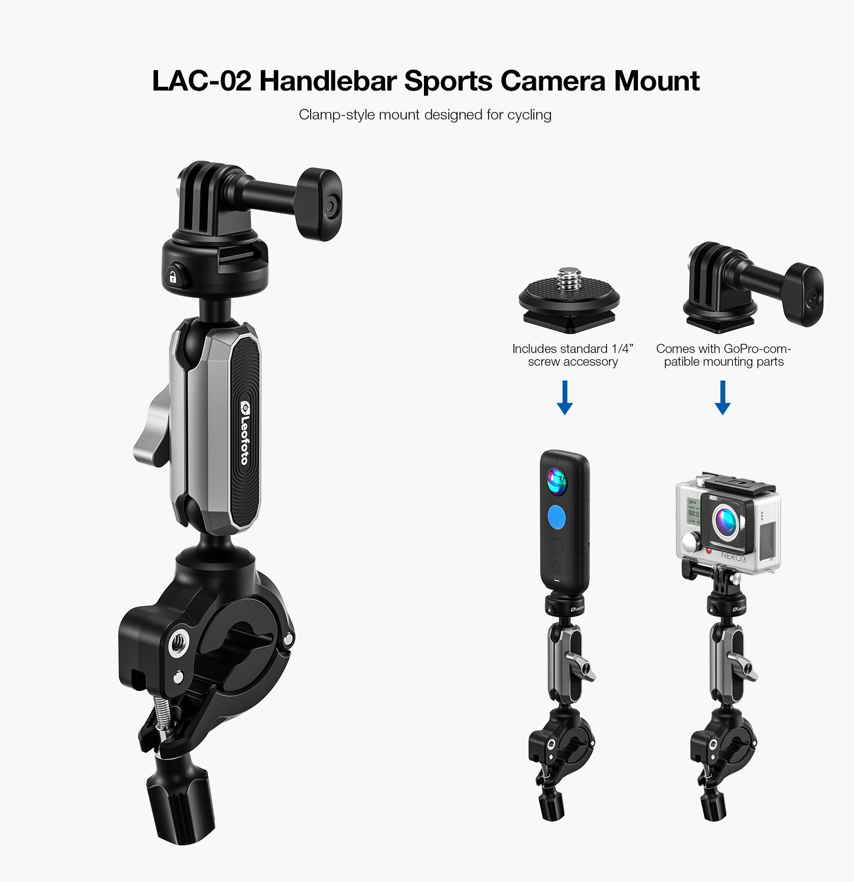 Leofoto LAC-02 Handlebar Sports Camera Mount