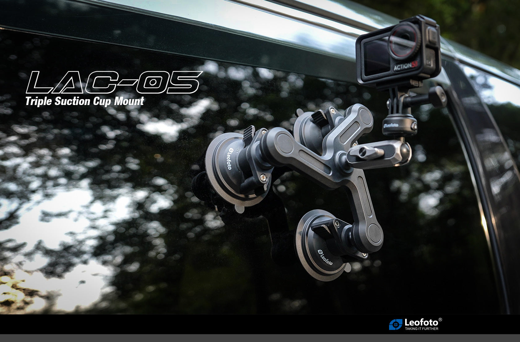 Leofoto LAC-05 Triple Suction Cup Sports Camera Mount