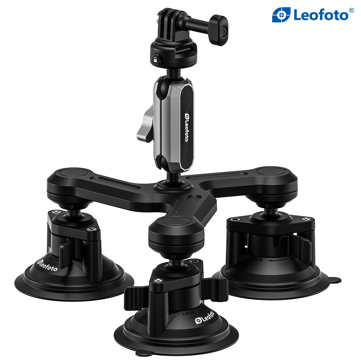 Leofoto LAC-05 Triple Suction Cup Sports Camera Mount