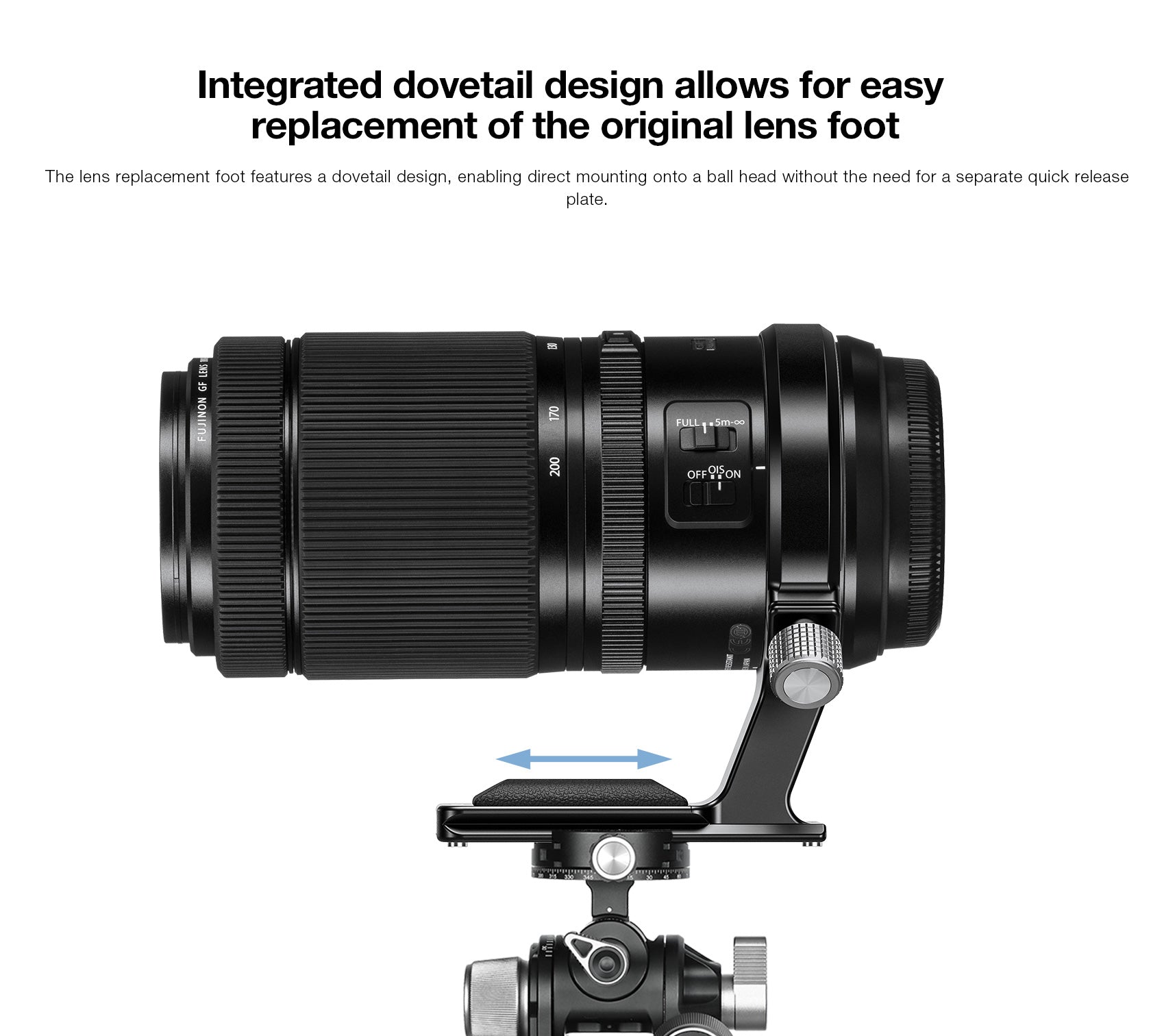 Leofoto FFC-01 Replacement Foot for For Fujifilm GF 100-200mm f5.6 R L