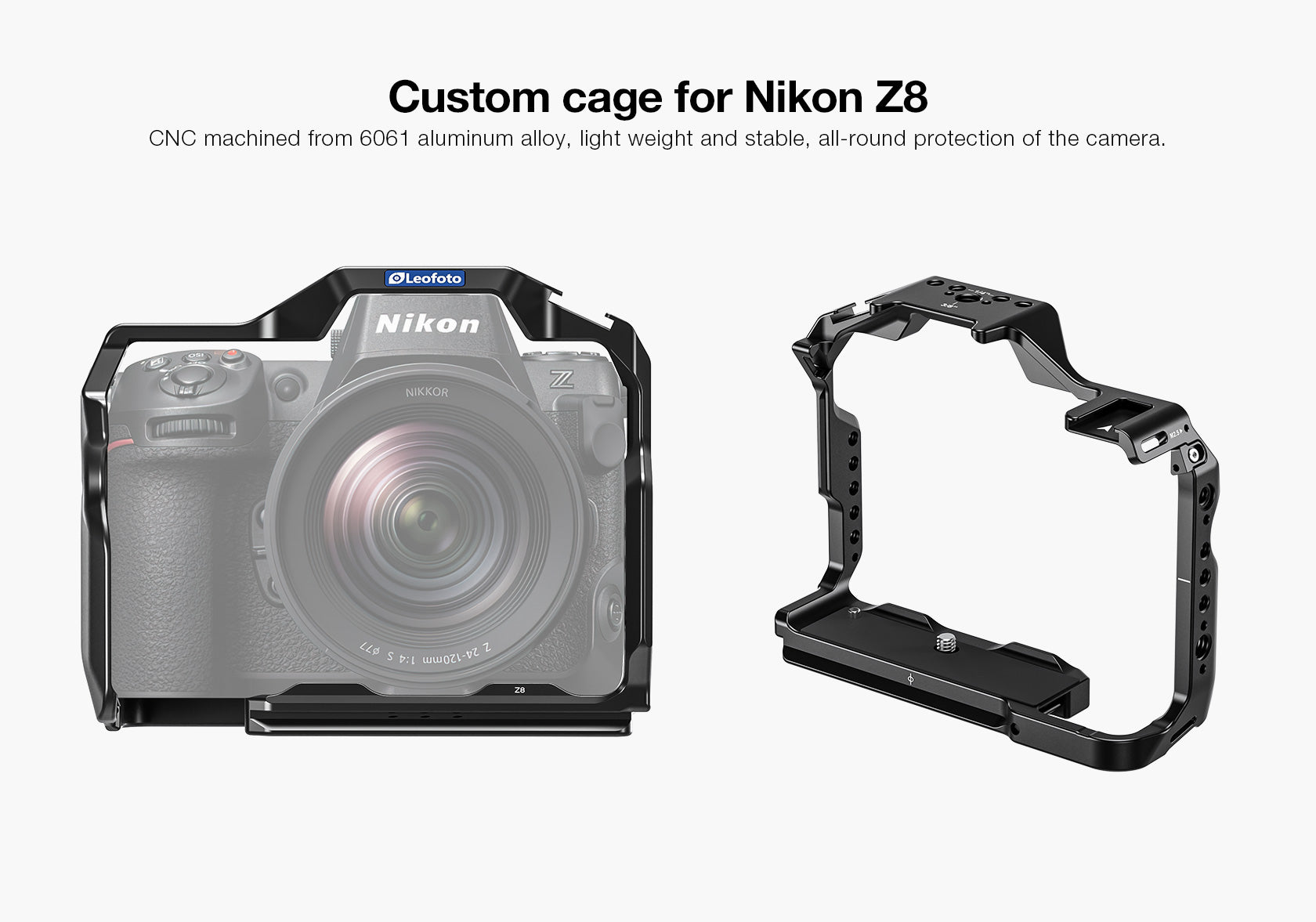 Leofoto Z8 Camera Cage for Nikon Z8 Camera without Battery Grip