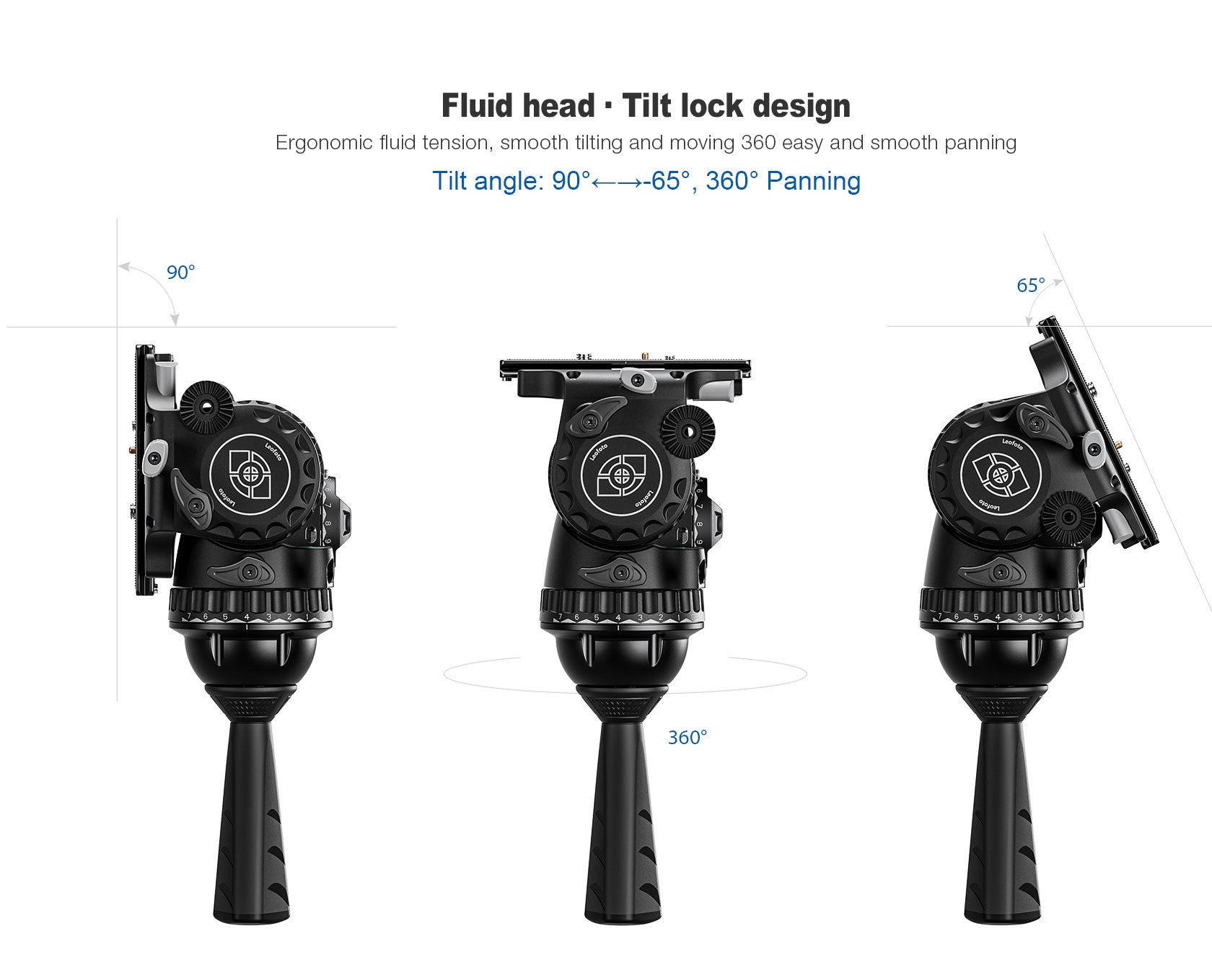 Leofoto FH-20 Professional Fluid Video Head (75mm Bowl) - Arca Standar