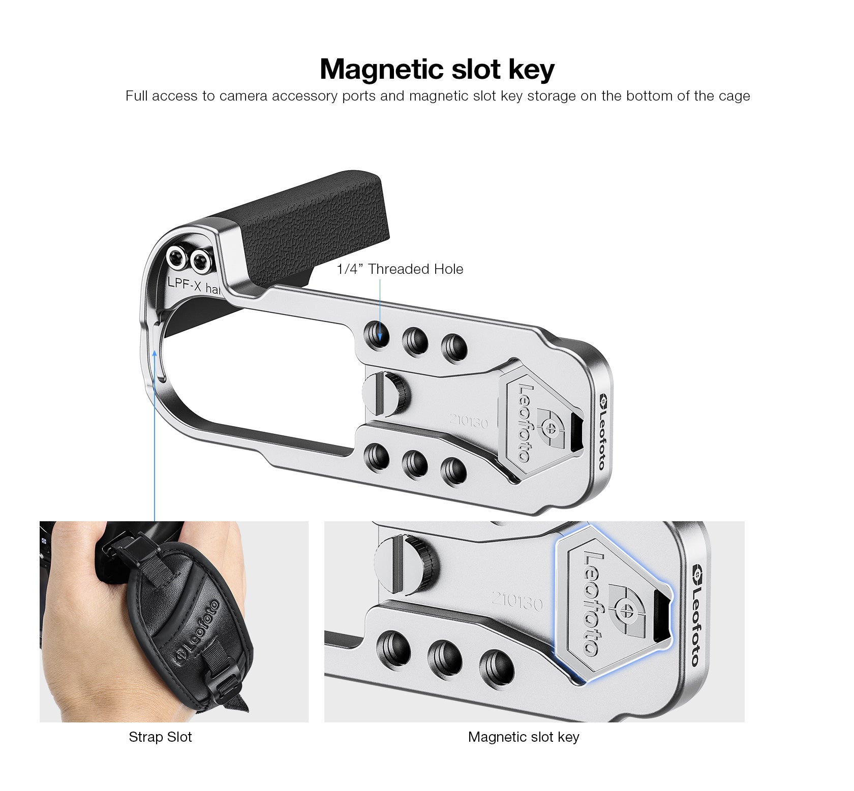 Leofoto LPF-X-half L Plate for Fujifilm X half | Arca Compatible (Black/Silver)