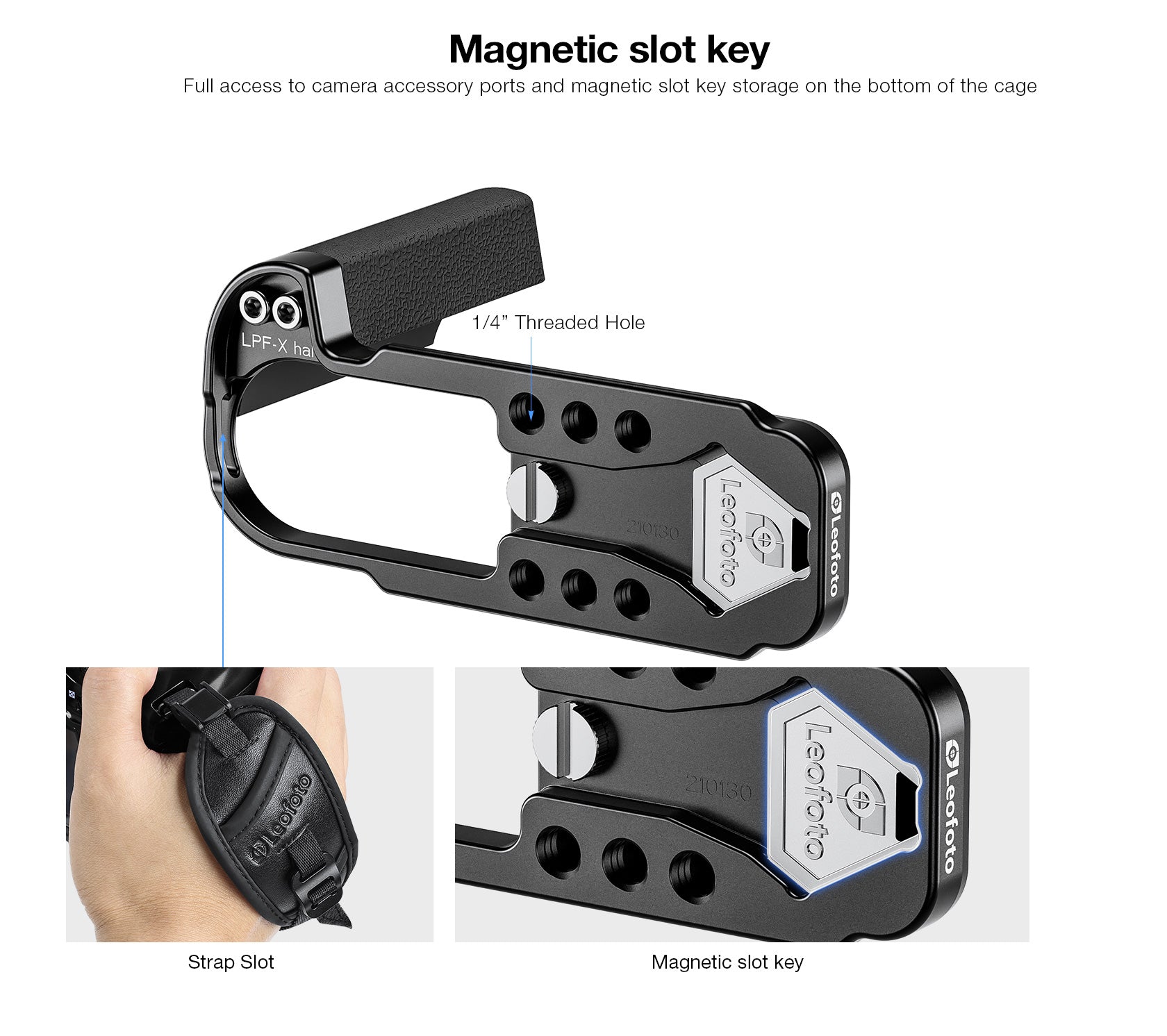 Leofoto LPF-X-half L Plate for Fujifilm X half | Arca Compatible (Black/Silver)