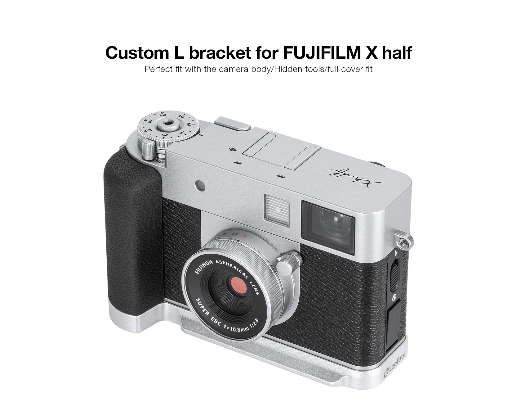 Leofoto LPF-X-half L Plate for Fujifilm X half | Arca Compatible (Black/Silver)