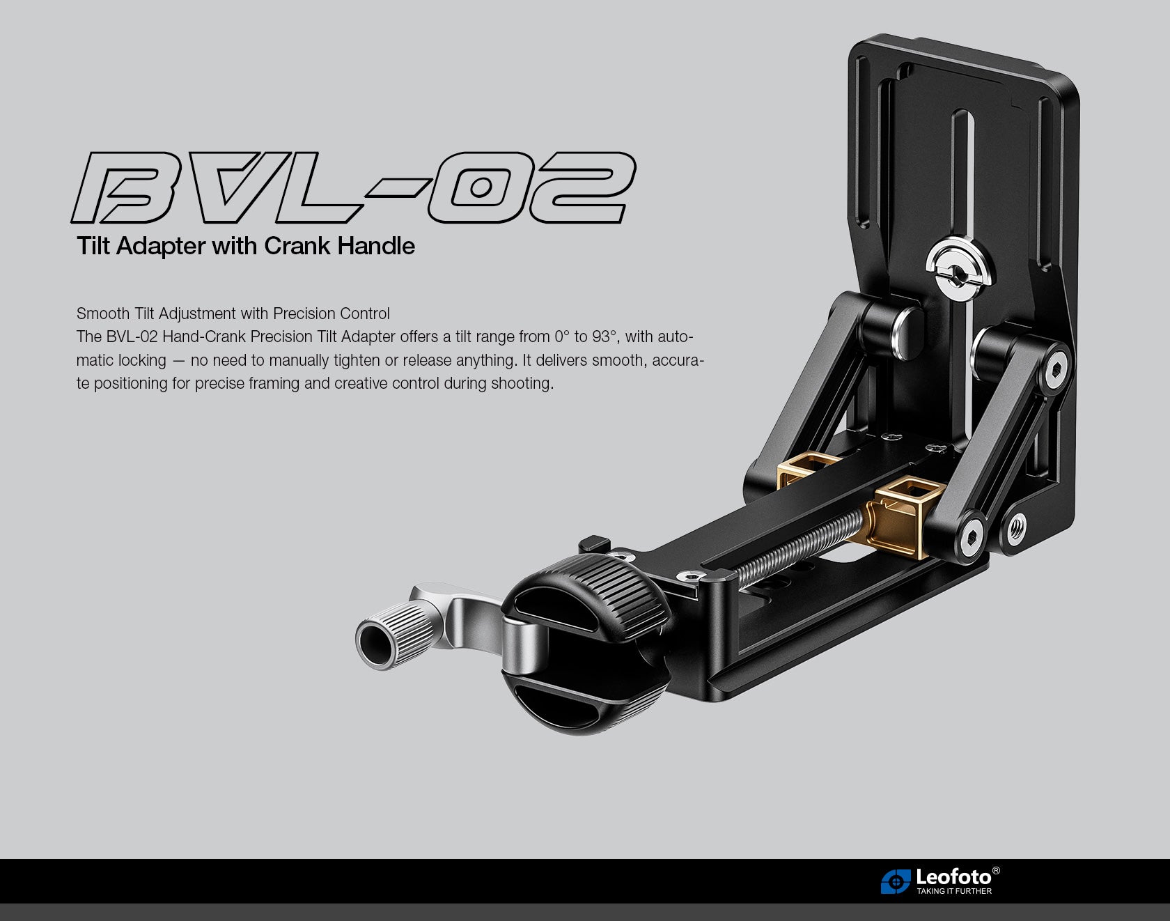 Leofoto BVL-02 Hand-Crank Precision Tilt Adapter | Arca Compatible