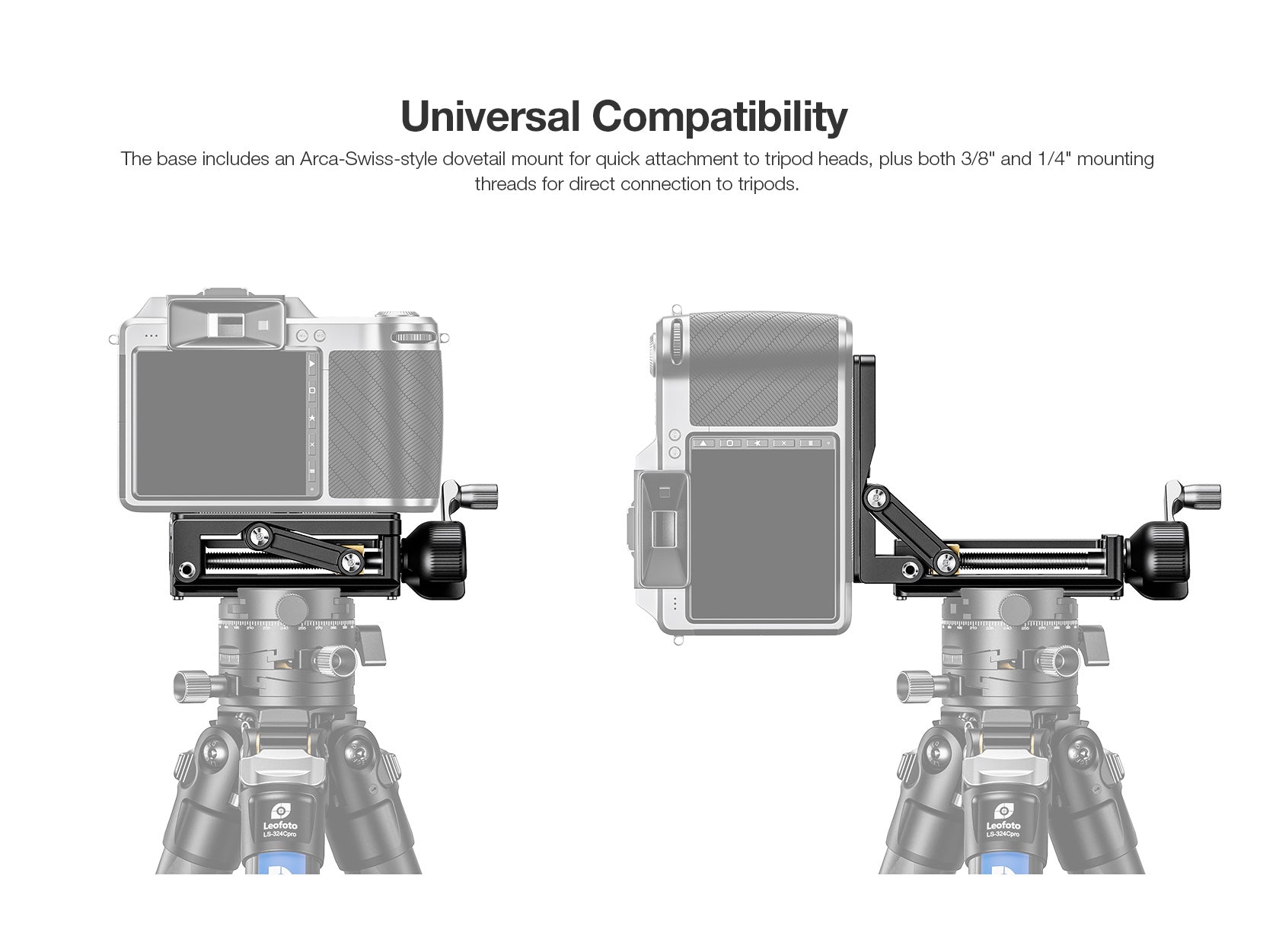 Leofoto BVL-02 Hand-Crank Precision Tilt Adapter | Arca Compatible